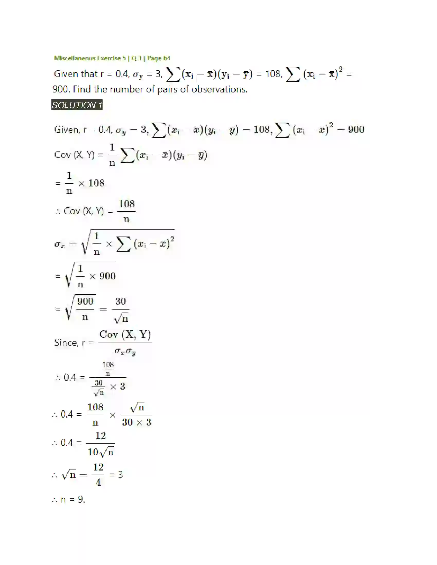 Maharashtra Board Class 11th Mathematics & Statistics - 2 Correlation Solution 12