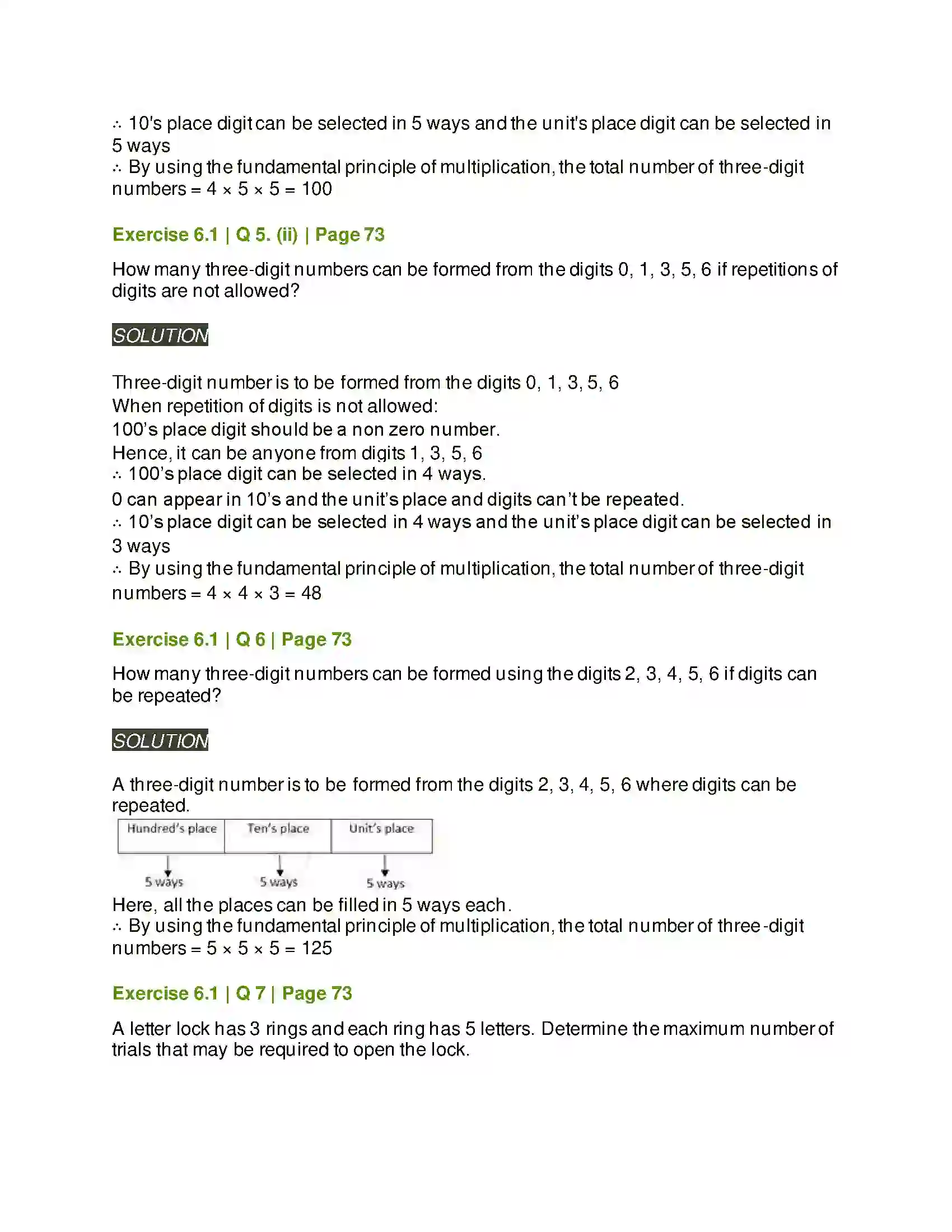 Maharashtra Board Class 11th Mathematics & Statistics - 2 Permutations and Combinations Solution 3