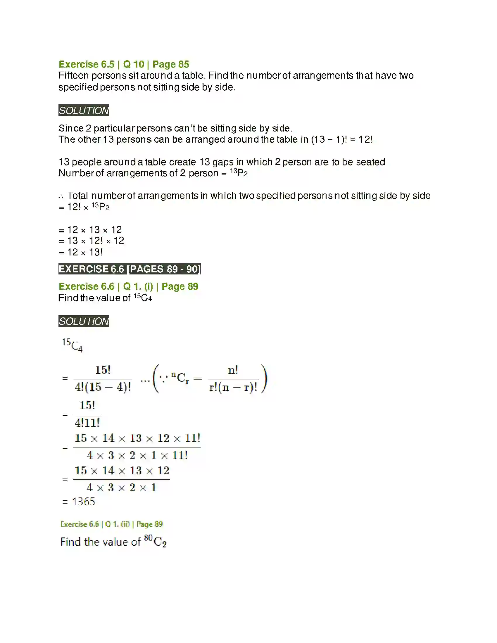 Maharashtra Board Class 11th Mathematics & Statistics - 2 Permutations and Combinations Solution 48