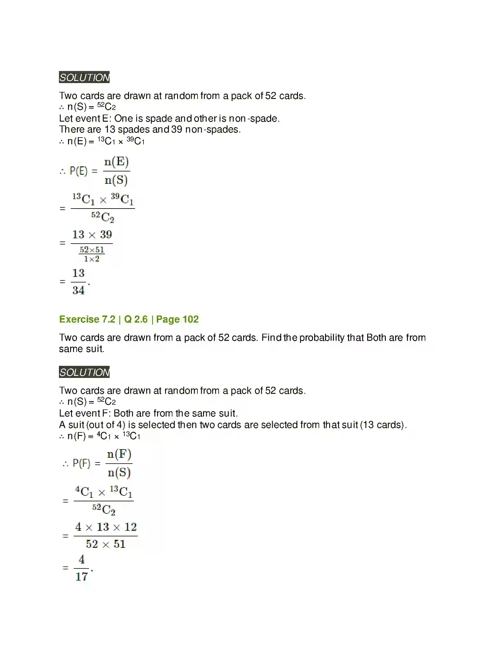 Maharashtra Board Class 11th Mathematics & Statistics - 2 Probability Solution 13