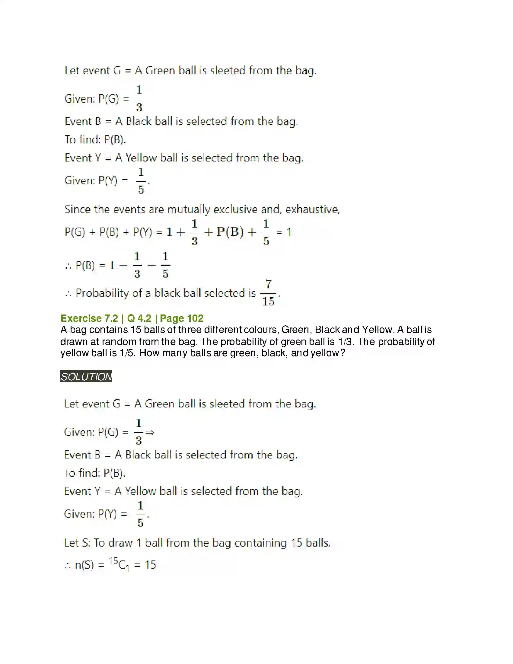 Maharashtra Board Class 11th Mathematics & Statistics - 2 Probability Solution 17