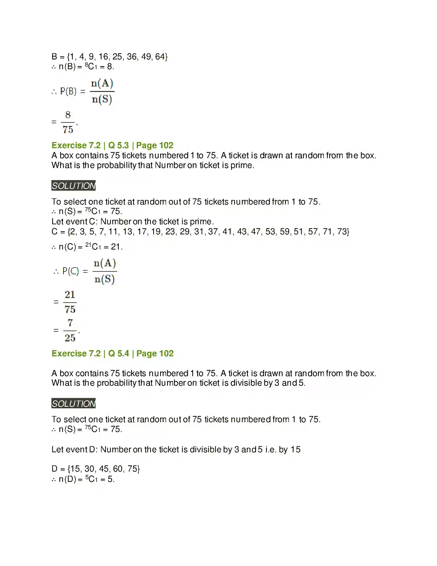 Maharashtra Board Class 11th Mathematics & Statistics - 2 Probability Solution 19
