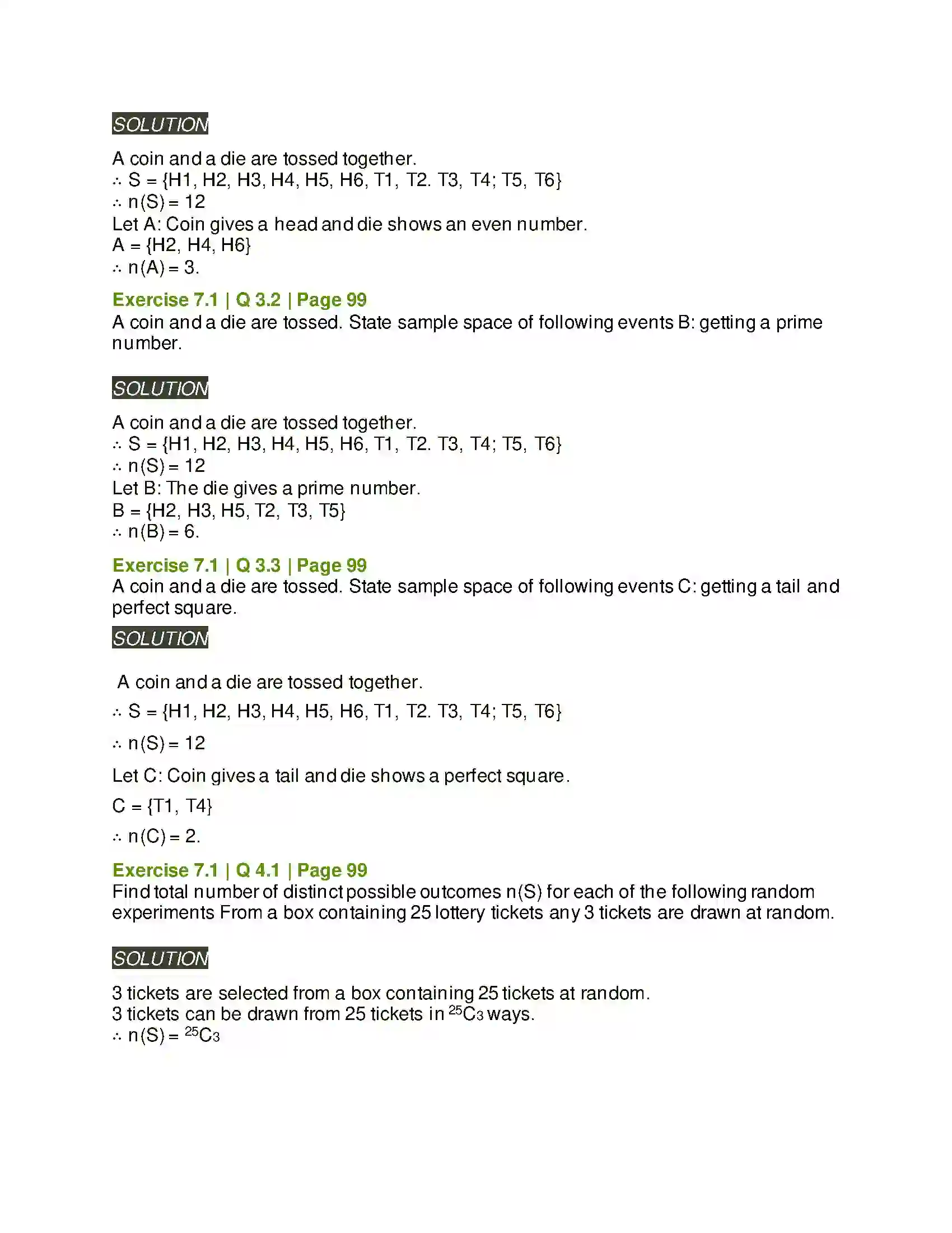 Maharashtra Board Class 11th Mathematics & Statistics - 2 Probability Solution 2