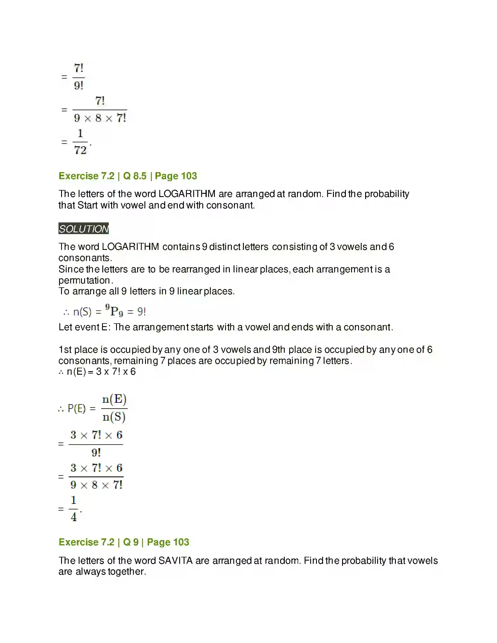 Maharashtra Board Class 11th Mathematics & Statistics - 2 Probability Solution 25