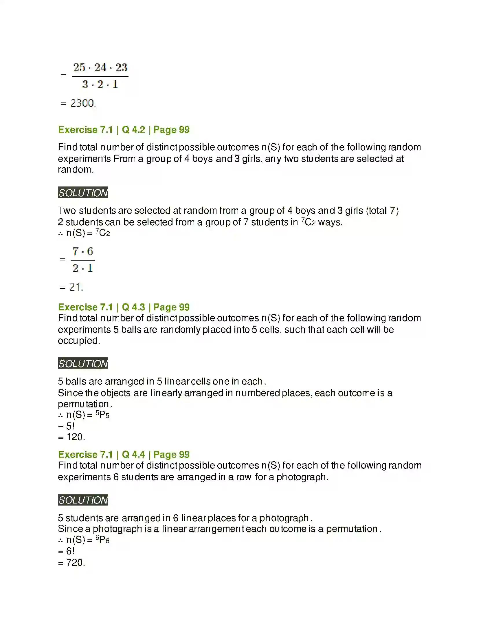 Maharashtra Board Class 11th Mathematics & Statistics - 2 Probability Solution 3
