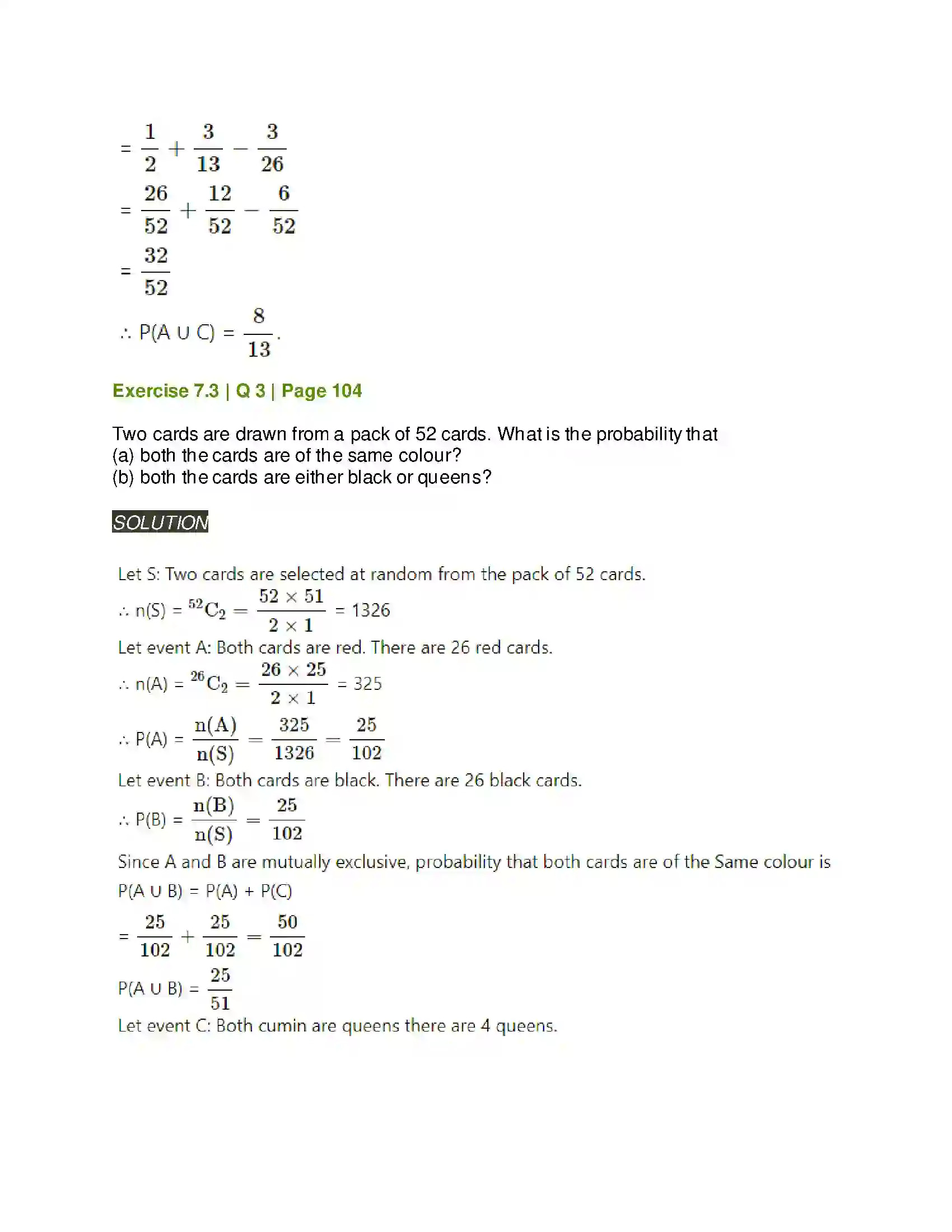 Maharashtra Board Class 11th Mathematics & Statistics - 2 Probability Solution 30