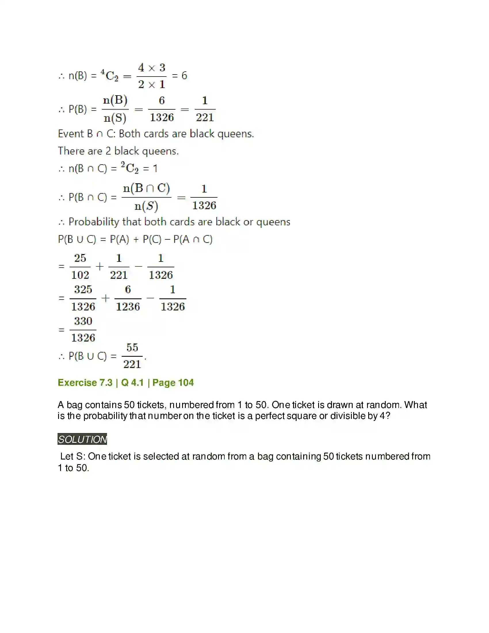Maharashtra Board Class 11th Mathematics & Statistics - 2 Probability Solution 31