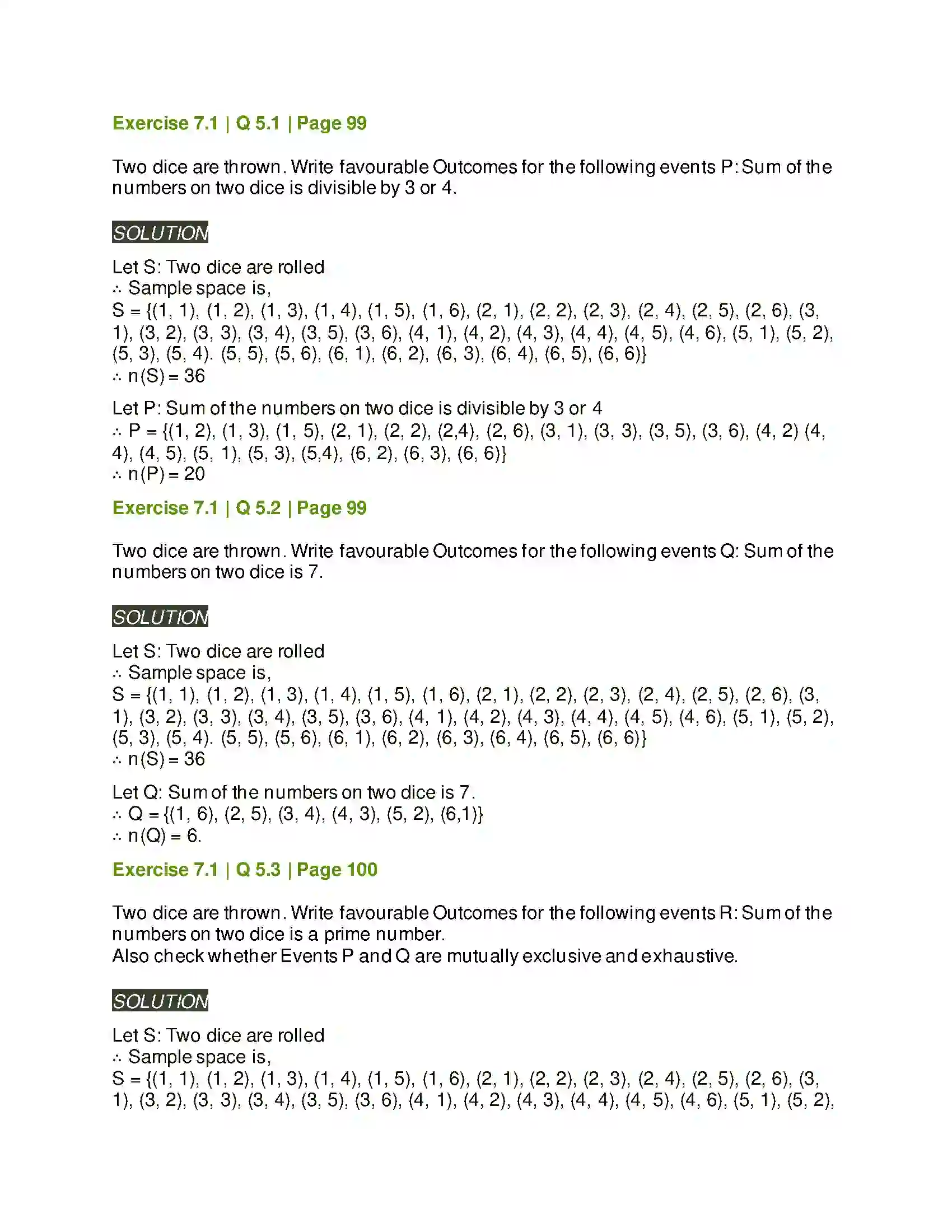 Maharashtra Board Class 11th Mathematics & Statistics - 2 Probability Solution 4