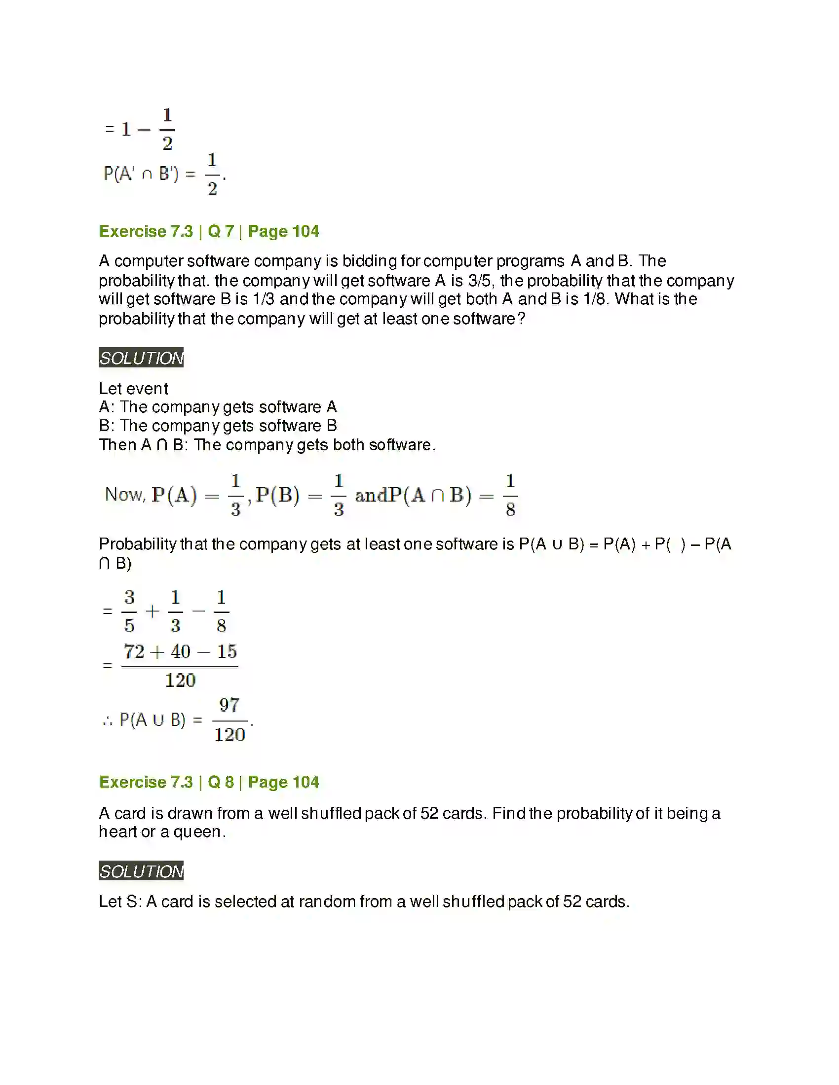 Maharashtra Board Class 11th Mathematics & Statistics - 2 Probability Solution 40