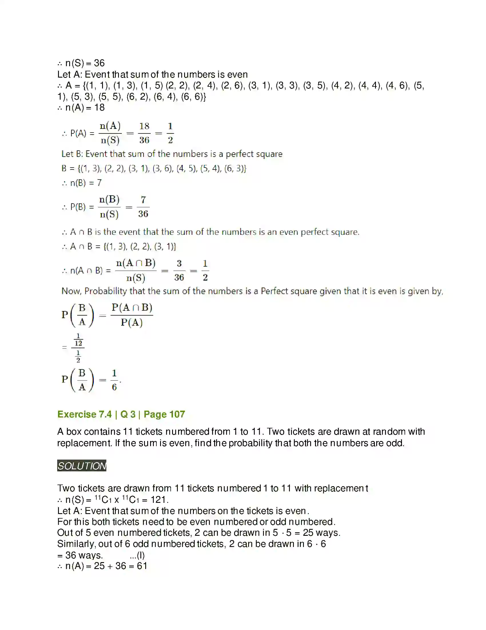 Maharashtra Board Class 11th Mathematics & Statistics - 2 Probability Solution 44
