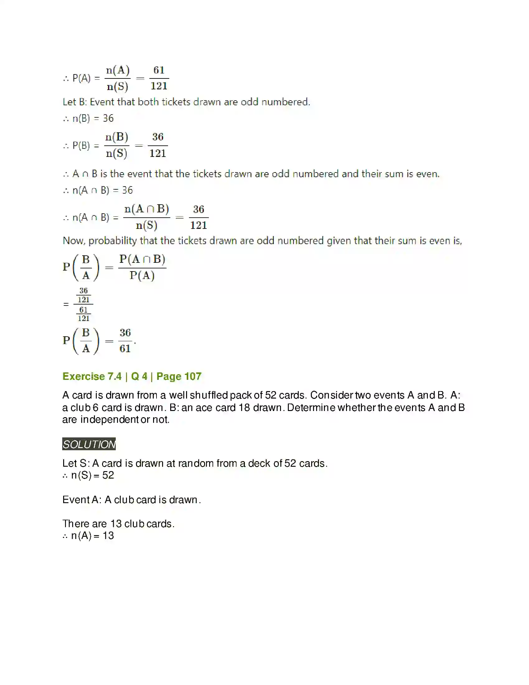 Maharashtra Board Class 11th Mathematics & Statistics - 2 Probability Solution 45