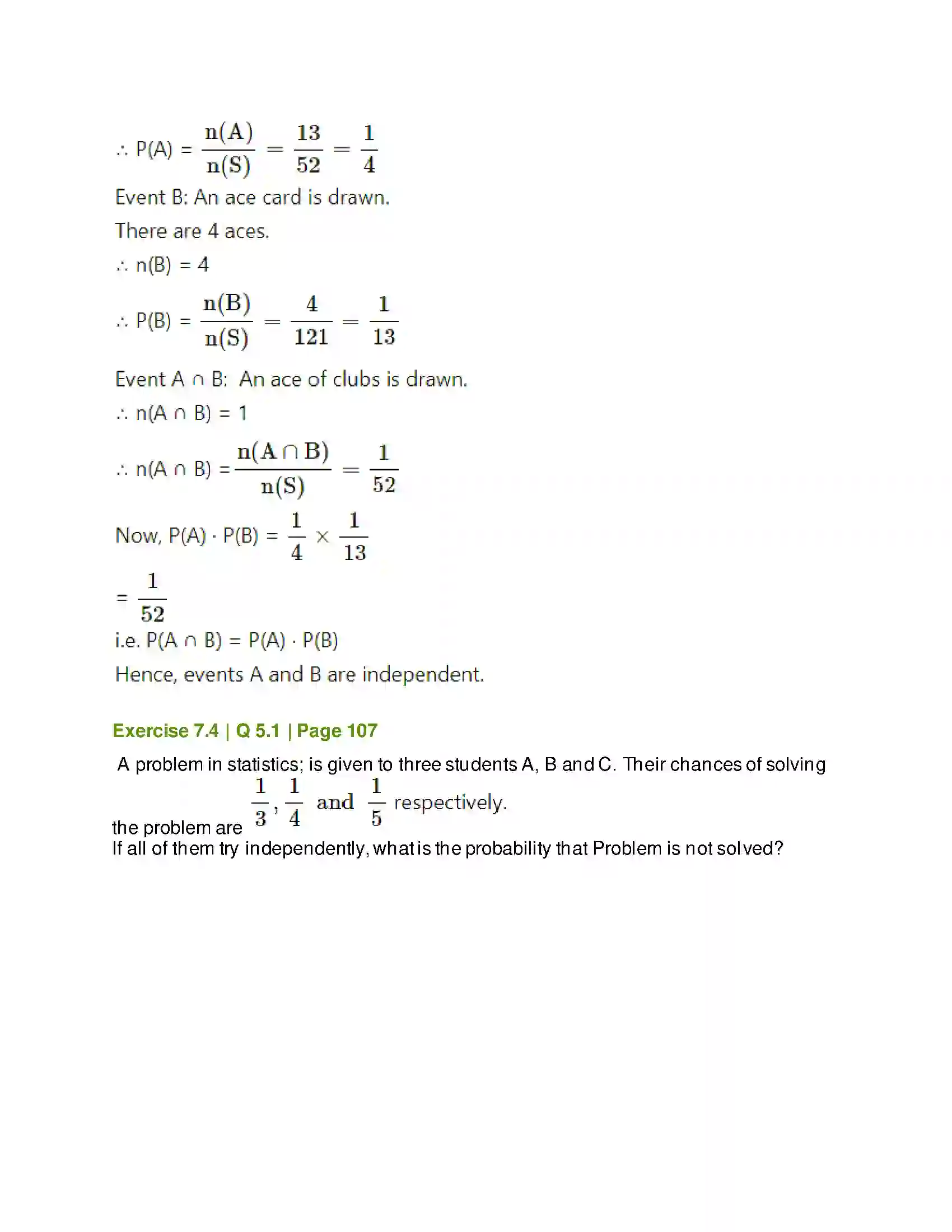 Maharashtra Board Class 11th Mathematics & Statistics - 2 Probability Solution 46