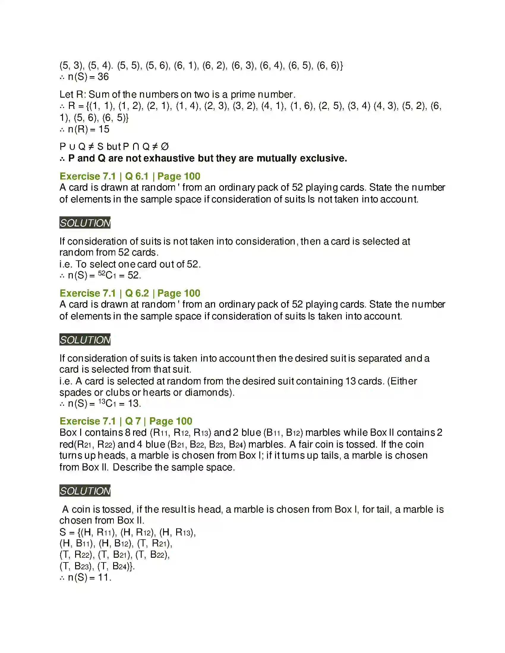 Maharashtra Board Class 11th Mathematics & Statistics - 2 Probability Solution 5