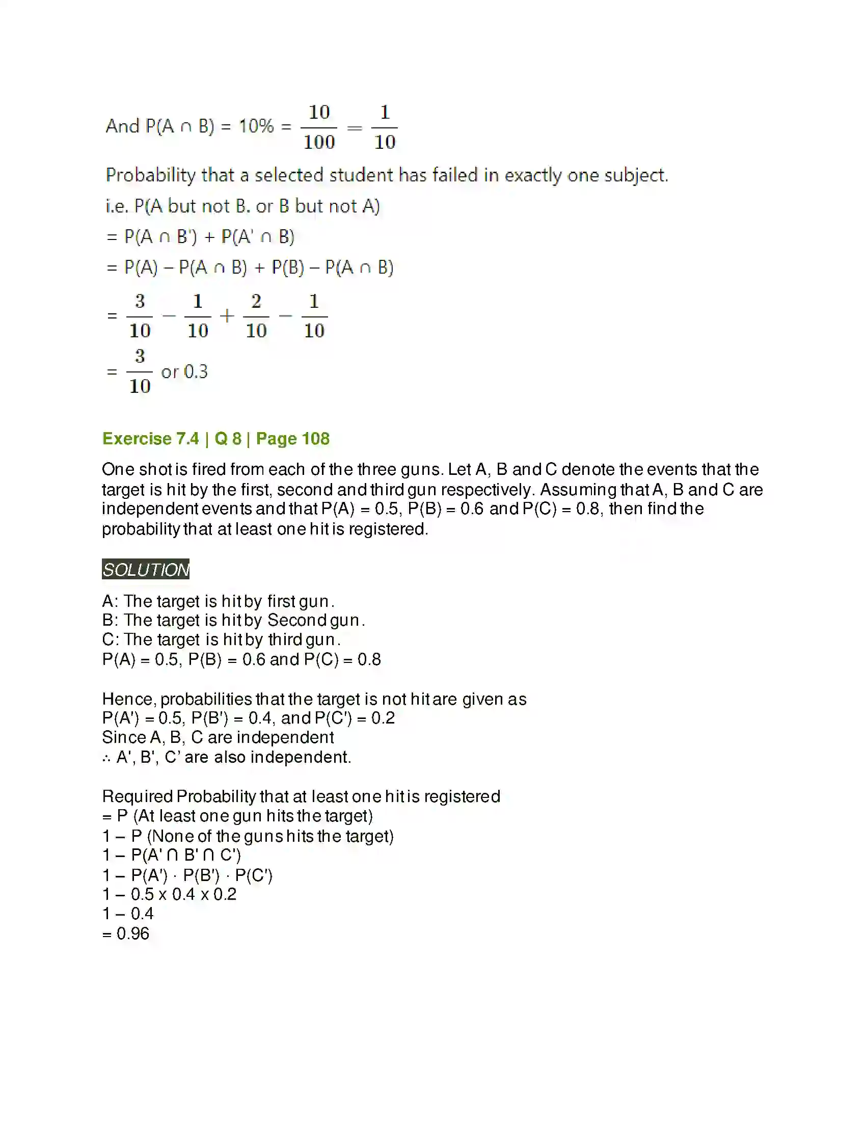 Maharashtra Board Class 11th Mathematics & Statistics - 2 Probability Solution 51