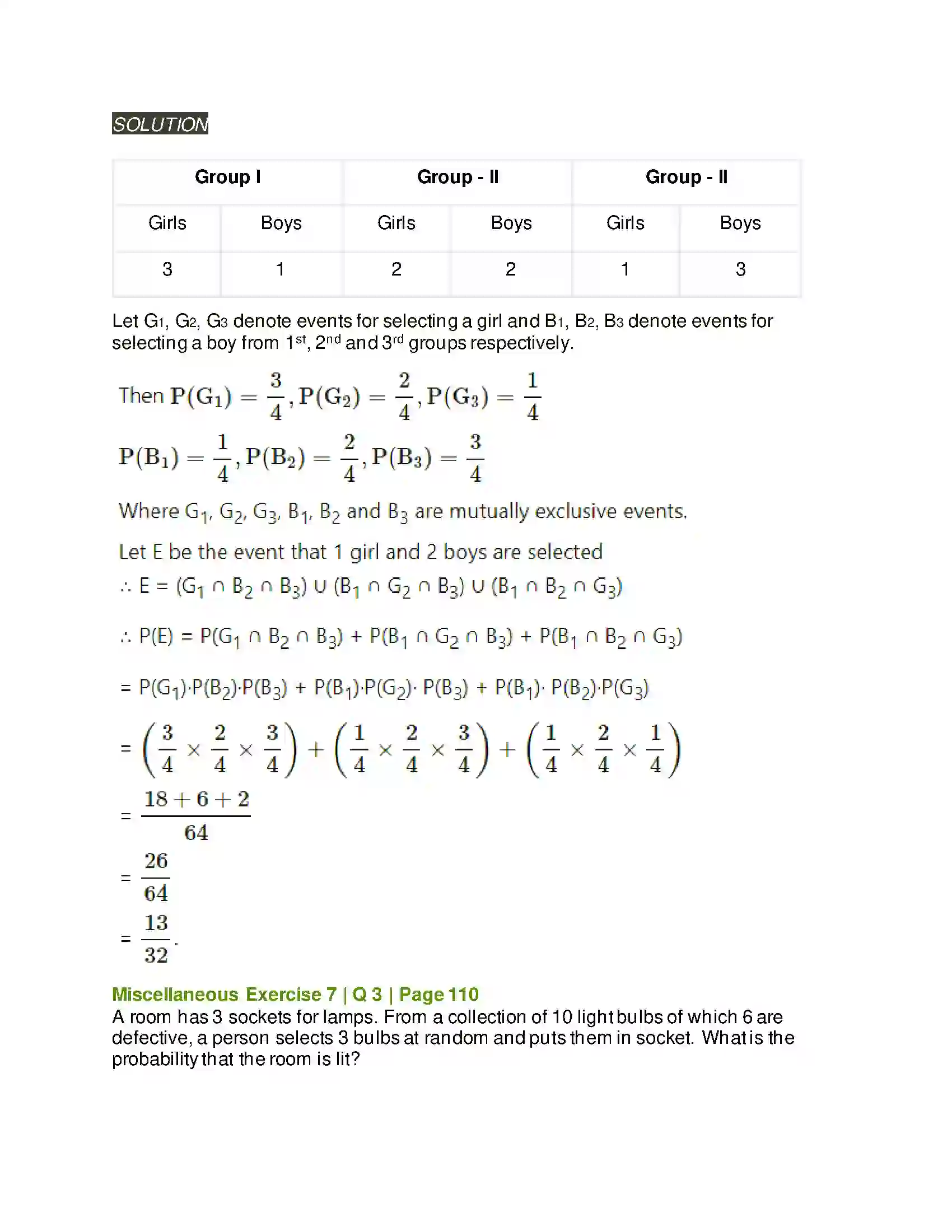 Maharashtra Board Class 11th Mathematics & Statistics - 2 Probability Solution 58