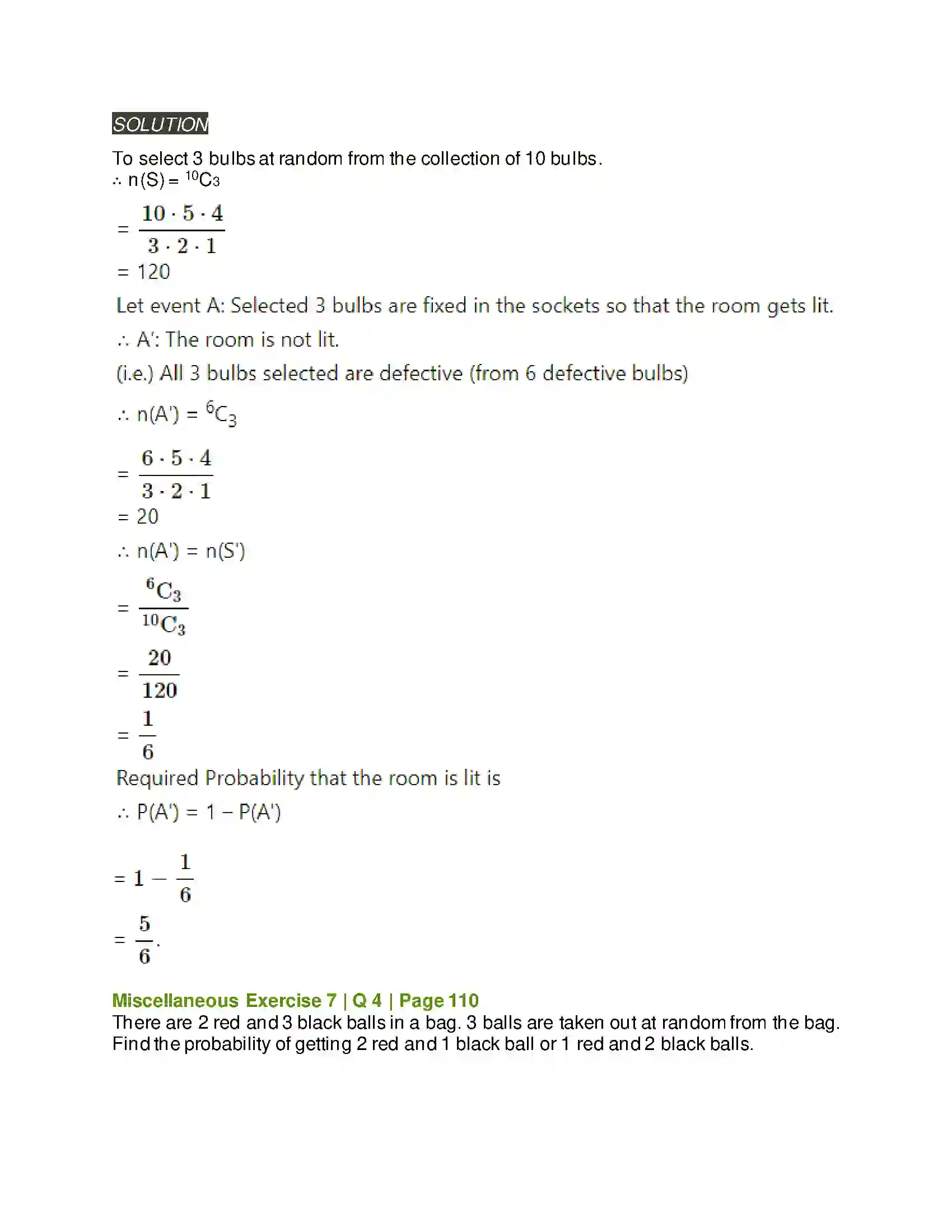 Maharashtra Board Class 11th Mathematics & Statistics - 2 Probability Solution 59