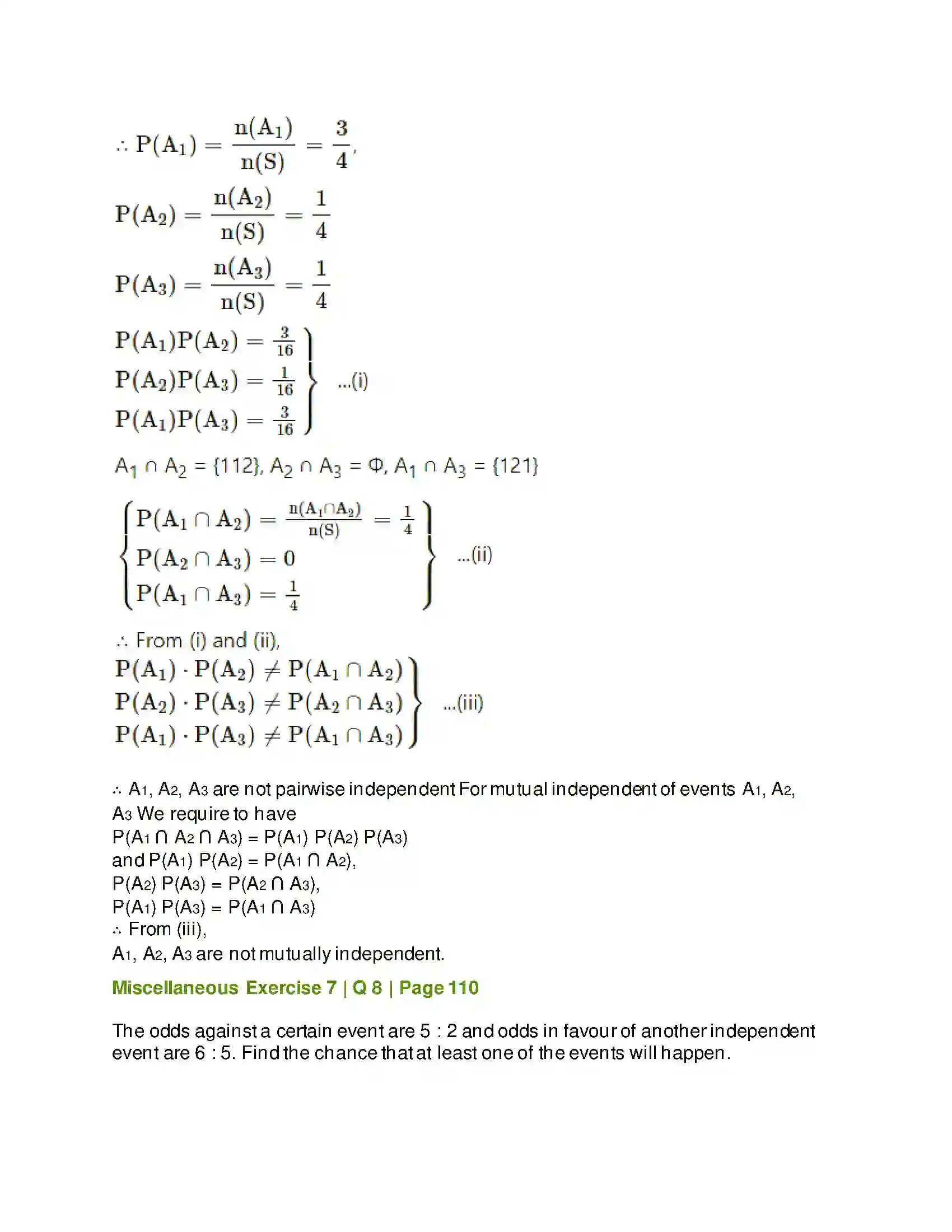 Maharashtra Board Class 11th Mathematics & Statistics - 2 Probability Solution 63