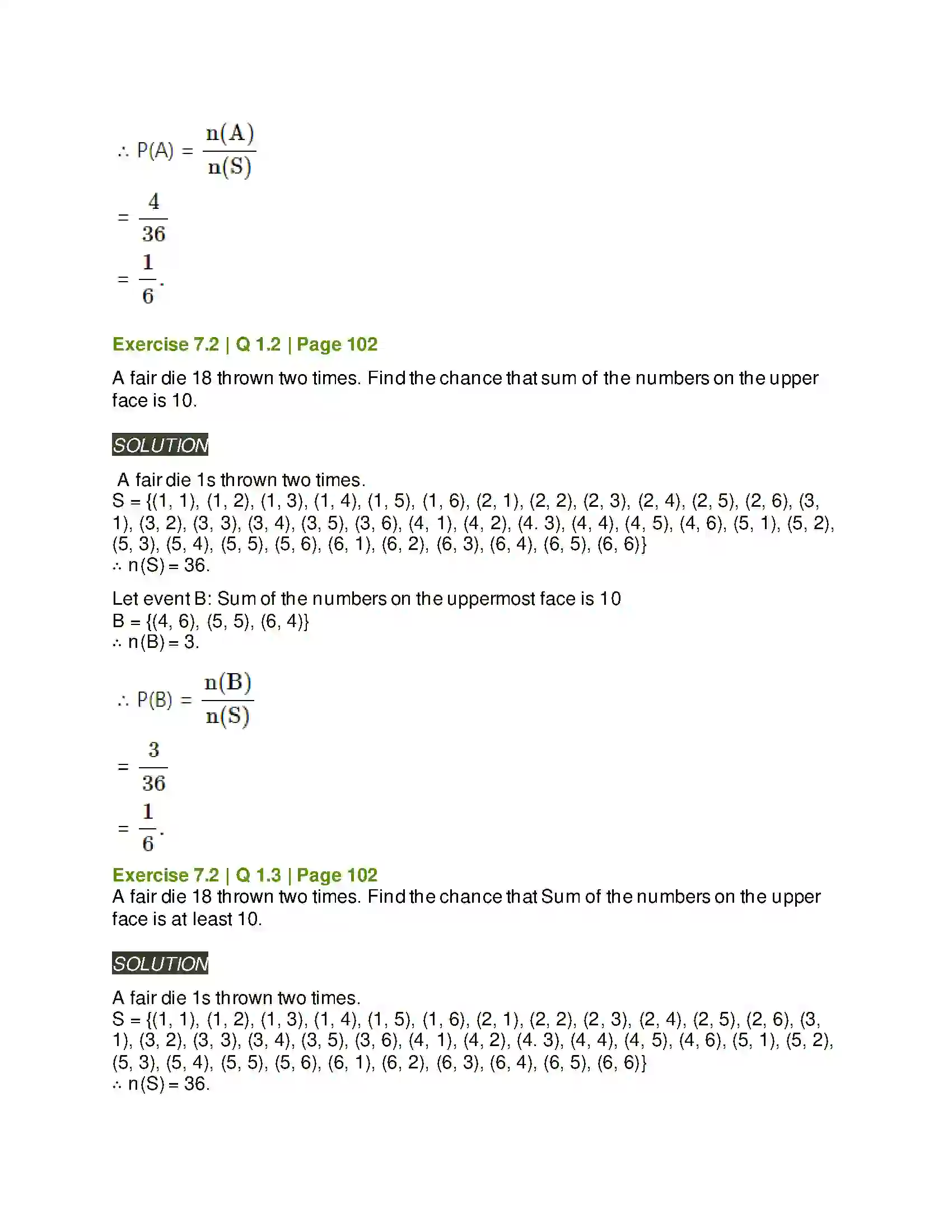 Maharashtra Board Class 11th Mathematics & Statistics - 2 Probability Solution 7