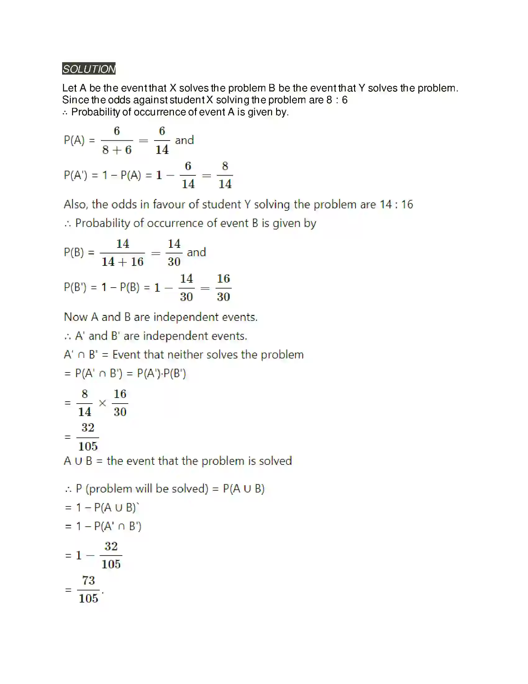 Maharashtra Board Class 11th Mathematics & Statistics - 2 Probability Solution 70