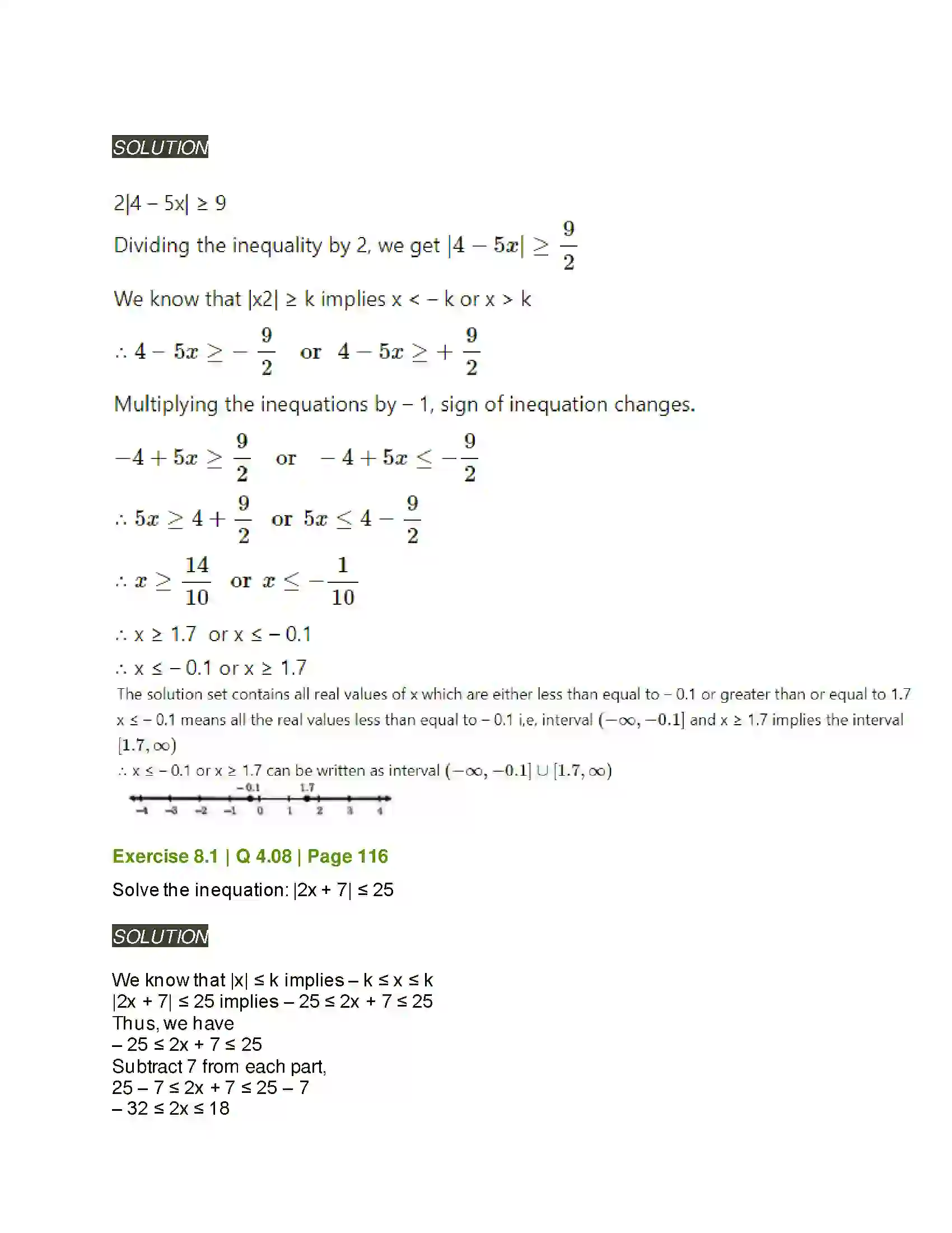Maharashtra Board Class 11th Mathematics & Statistics - 2 Linear Inequations Solution 10