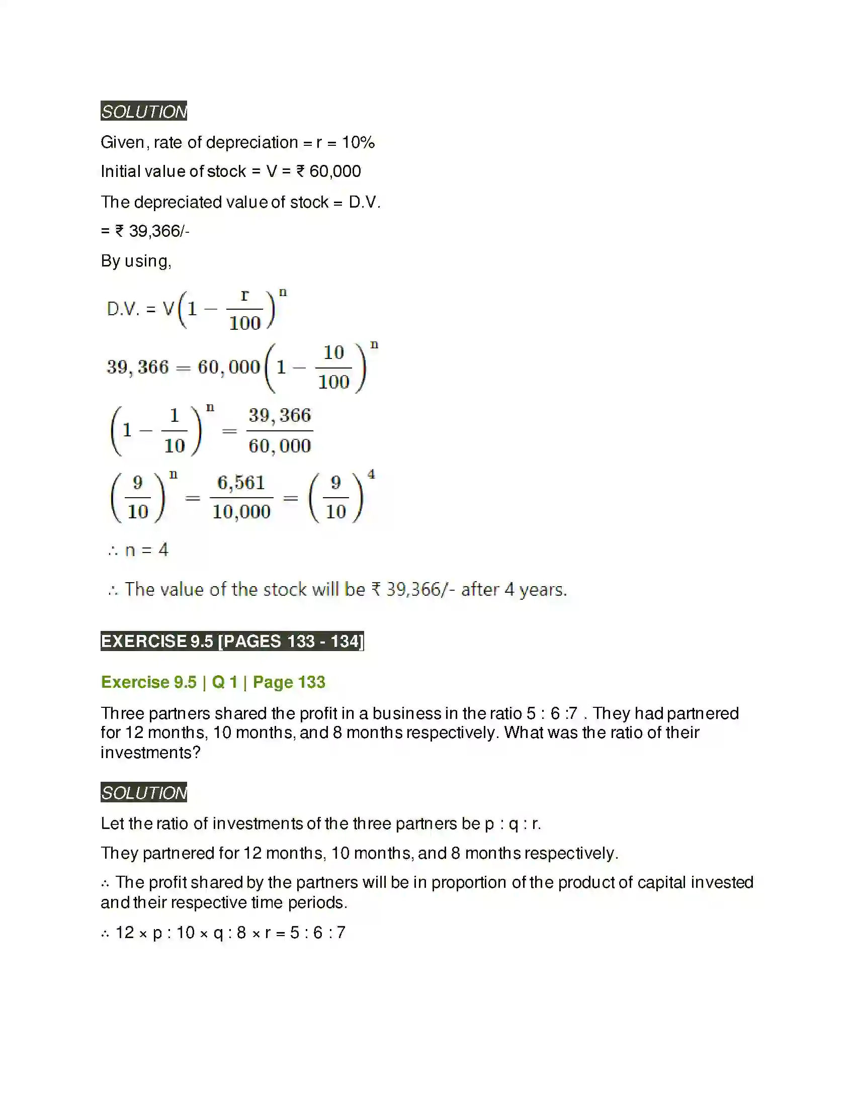 Maharashtra Board Class 11th Mathematics & Statistics - 2 Commercial Mathematics Solution 39