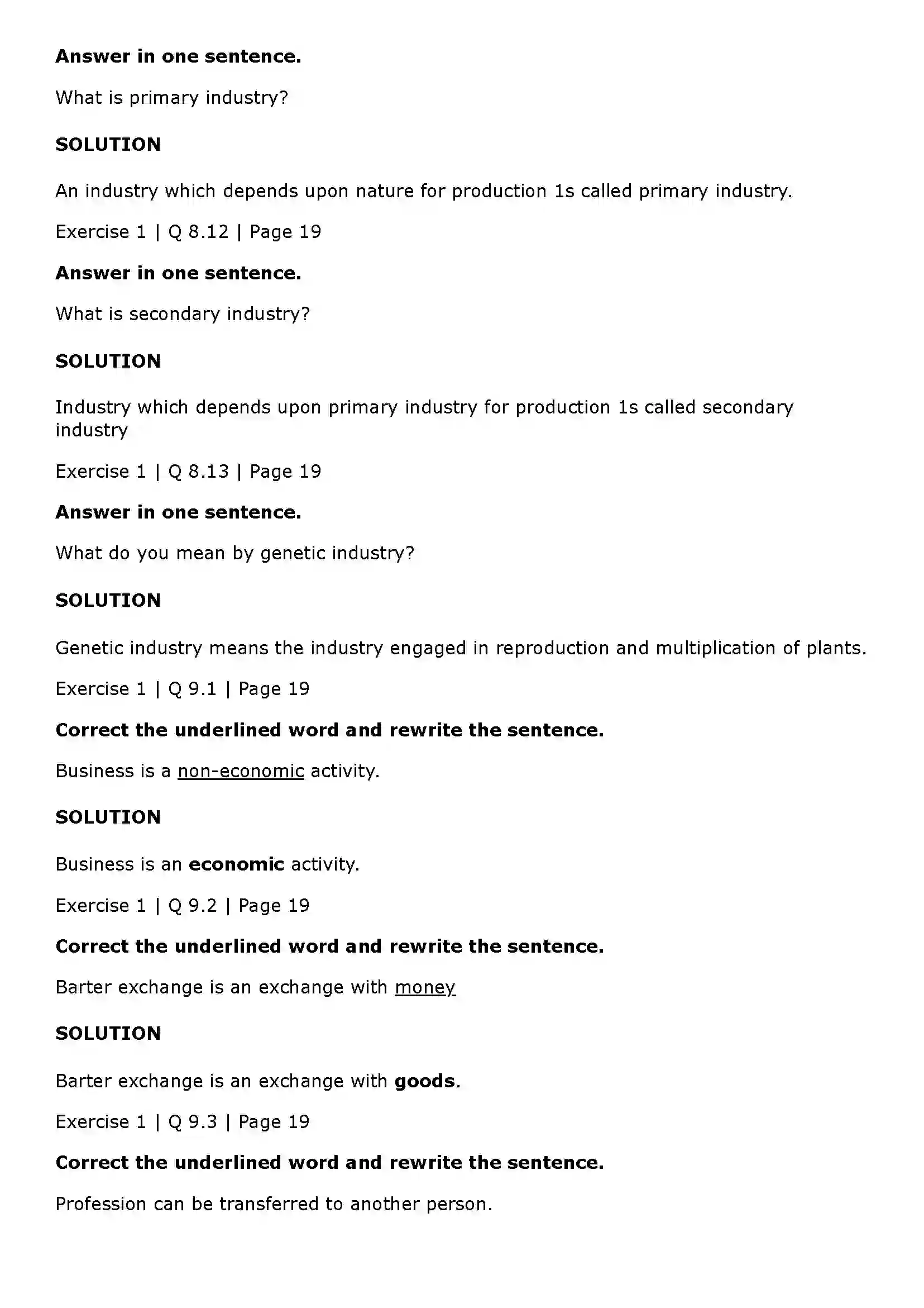 Maharashtra Board Class 11th Organisation of Commerce and Management (OC) Introduction of Commerce and Business Solution 15