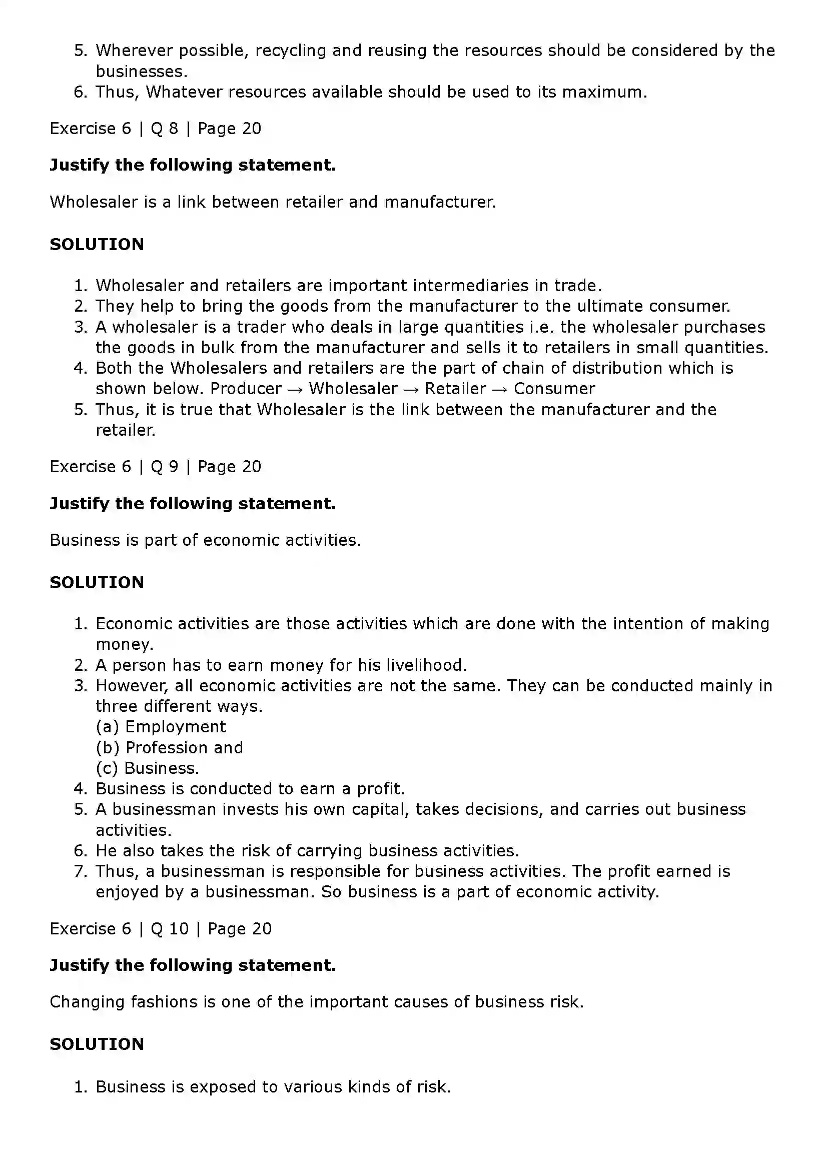 Maharashtra Board Class 11th Organisation of Commerce and Management (OC) Introduction of Commerce and Business Solution 28
