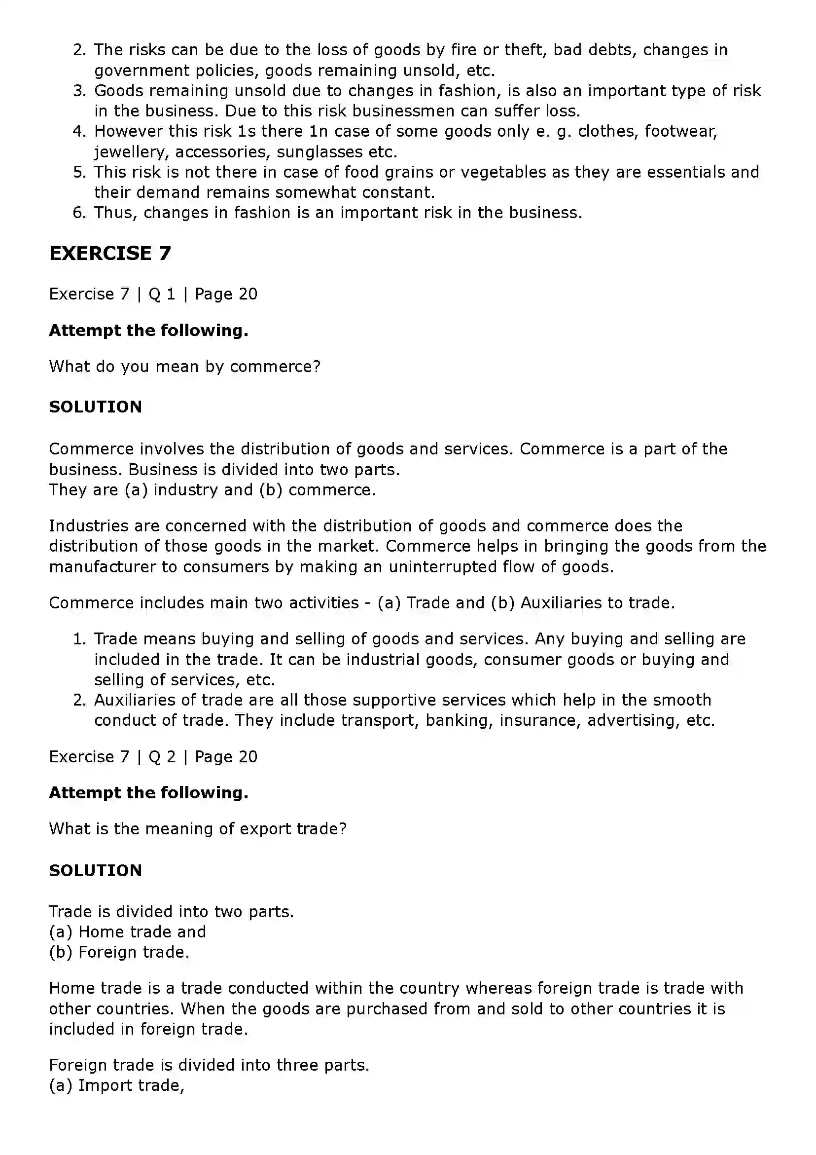 Maharashtra Board Class 11th Organisation of Commerce and Management (OC) Introduction of Commerce and Business Solution 29