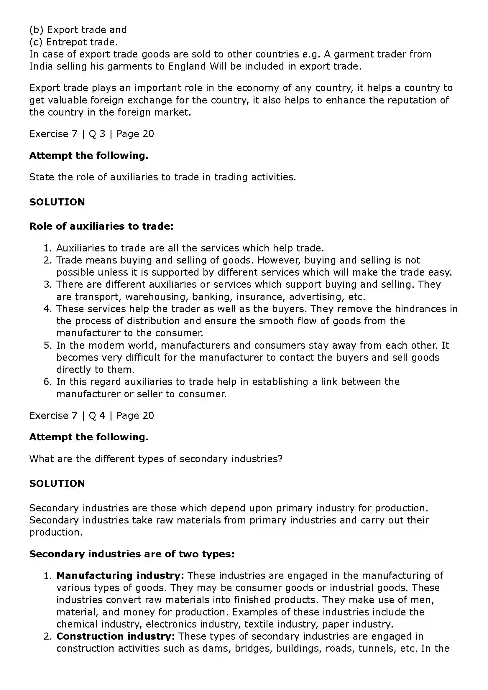 Maharashtra Board Class 11th Organisation of Commerce and Management (OC) Introduction of Commerce and Business Solution 30