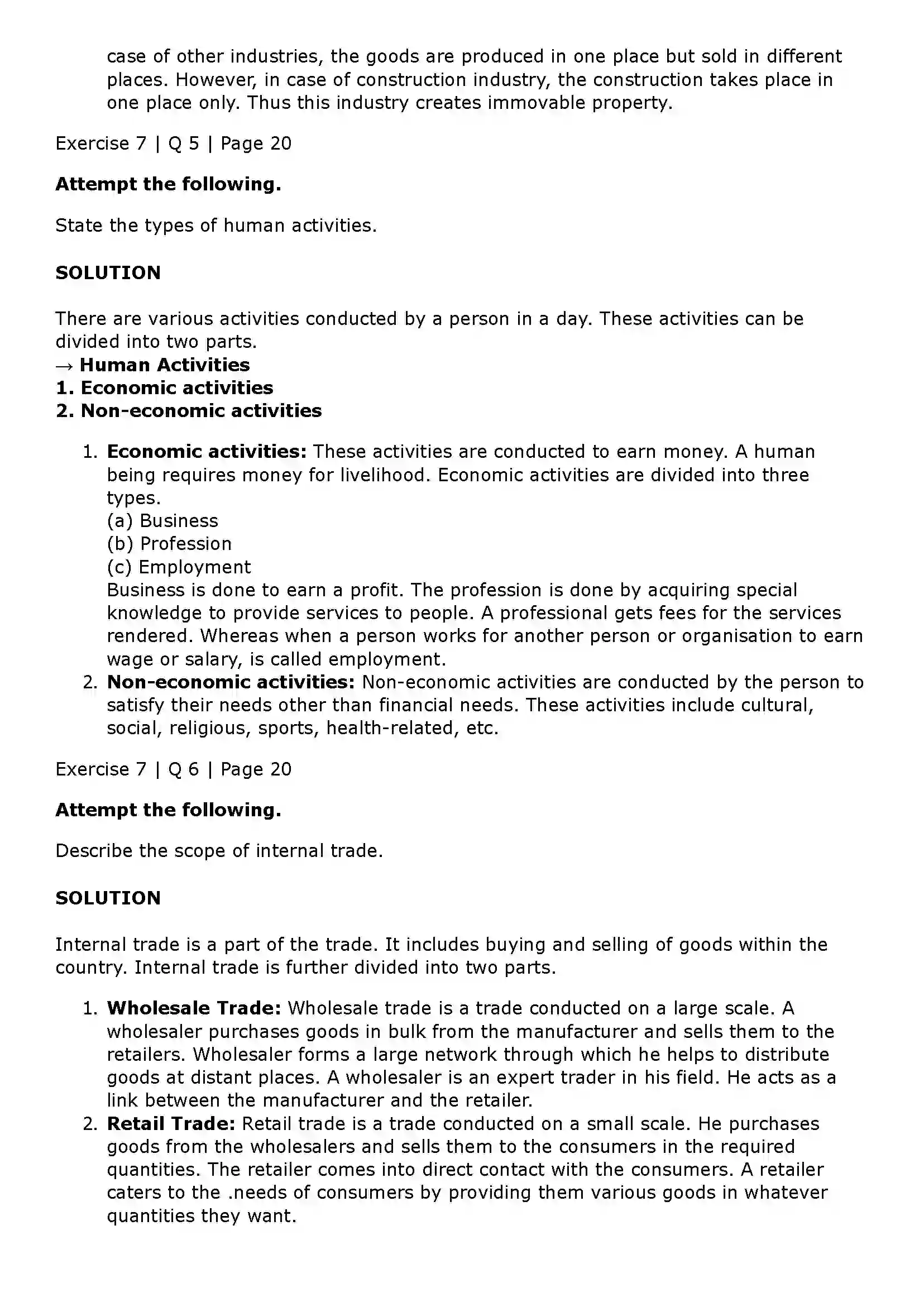 Maharashtra Board Class 11th Organisation of Commerce and Management (OC) Introduction of Commerce and Business Solution 31