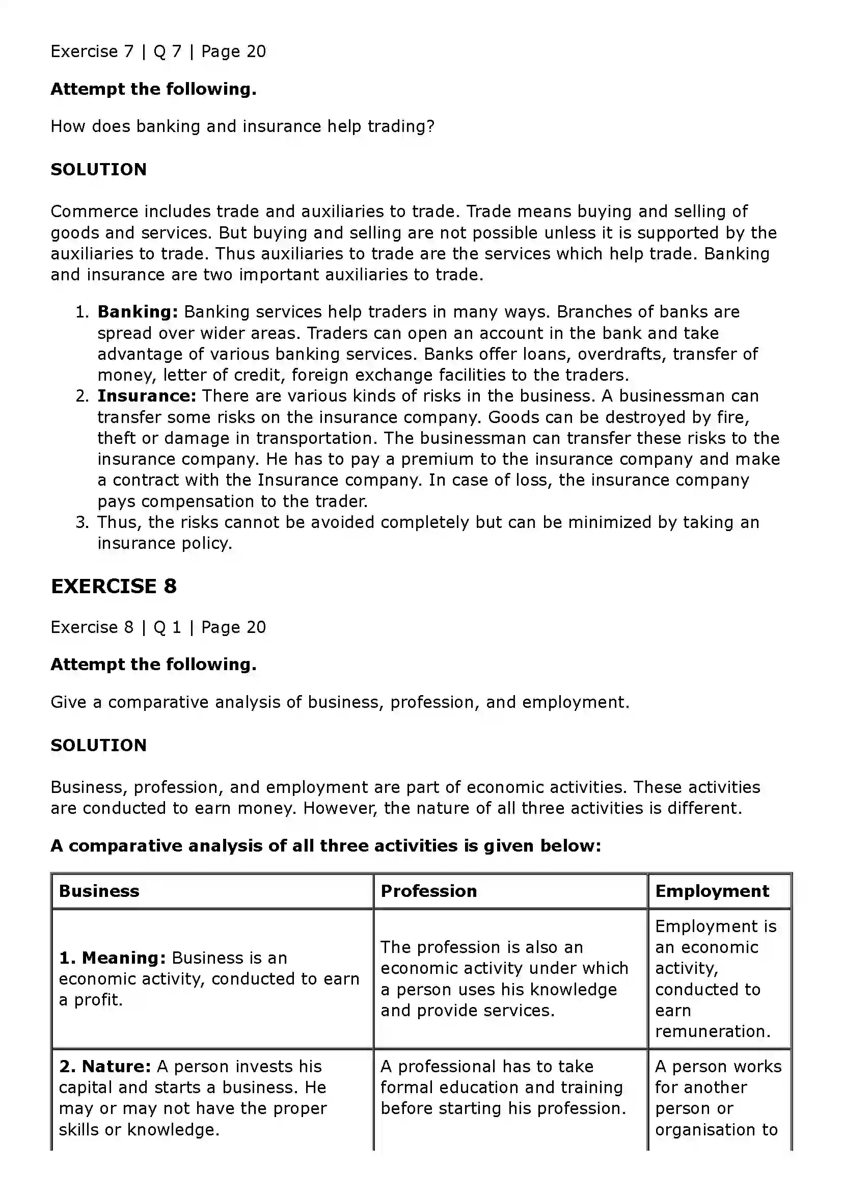 Maharashtra Board Class 11th Organisation of Commerce and Management (OC) Introduction of Commerce and Business Solution 32