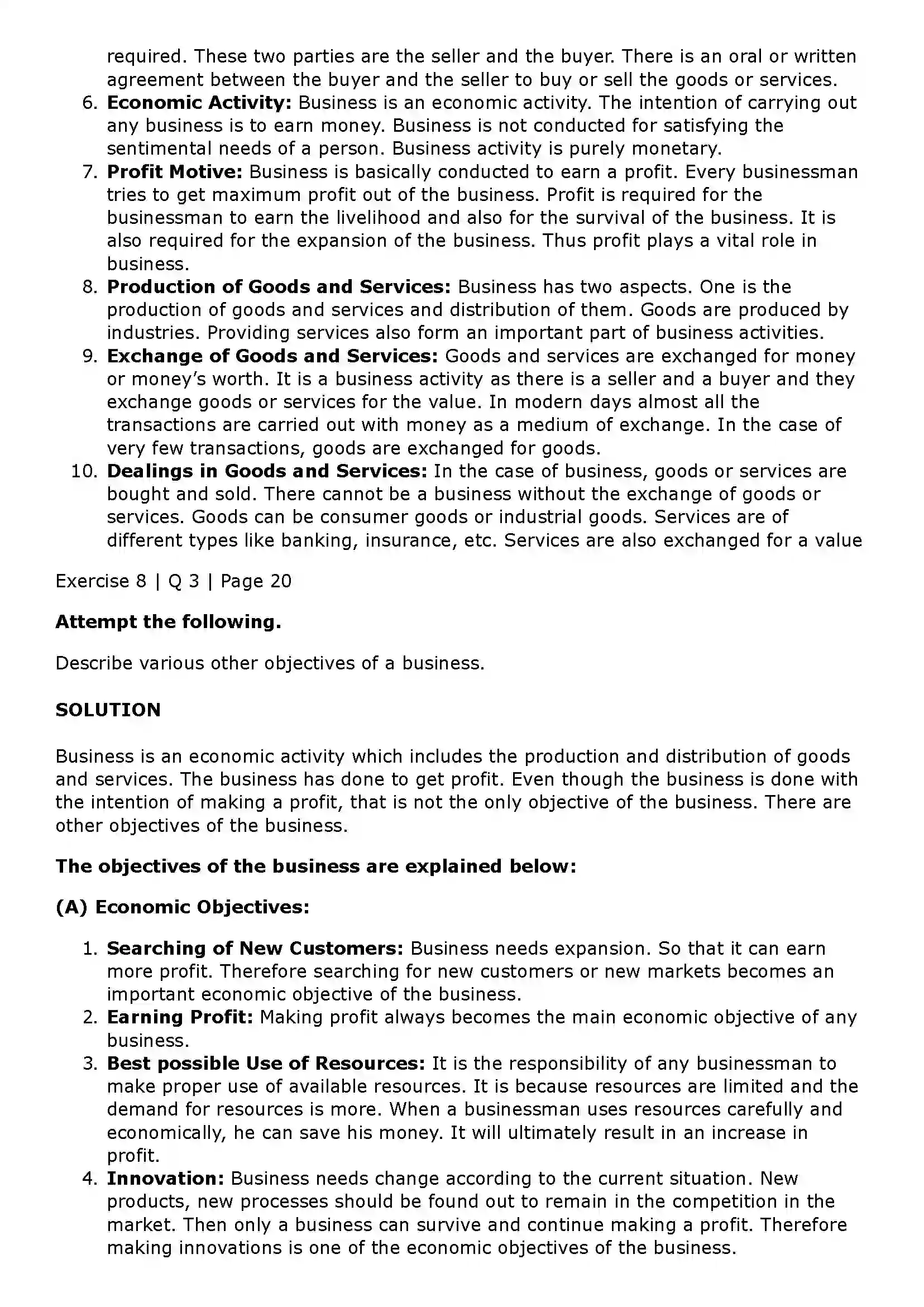 Maharashtra Board Class 11th Organisation of Commerce and Management (OC) Introduction of Commerce and Business Solution 35