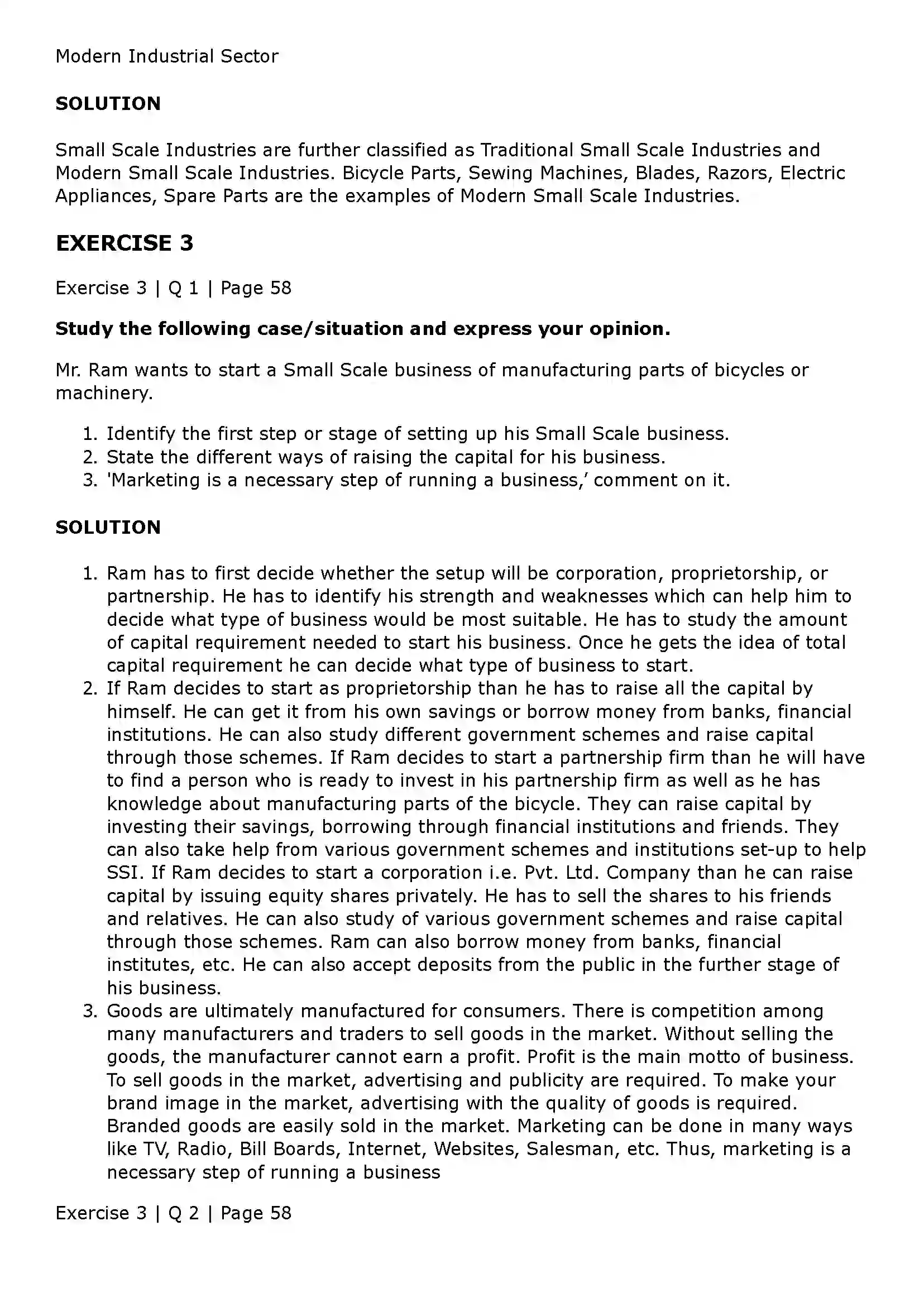 Maharashtra Board Class 11th Organisation of Commerce and Management (OC) Small Scale Industry and Business Solution 12