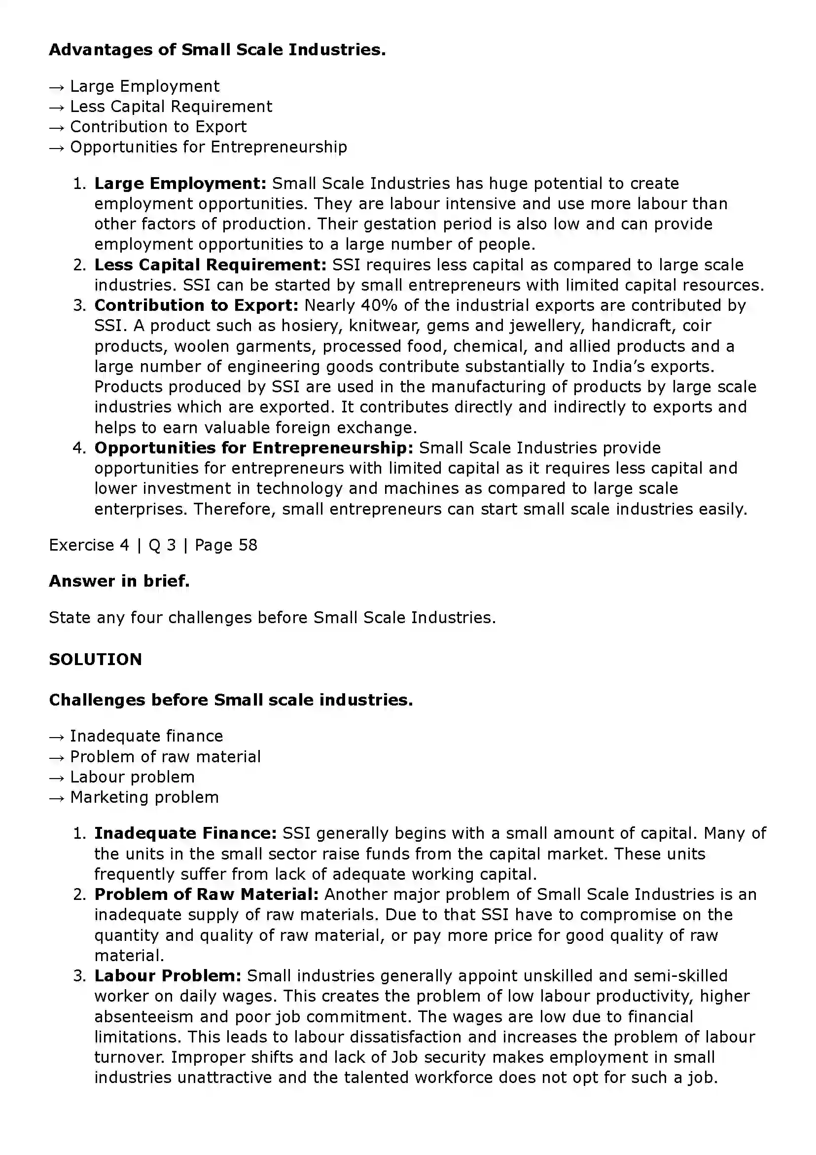 Maharashtra Board Class 11th Organisation of Commerce and Management (OC) Small Scale Industry and Business Solution 14