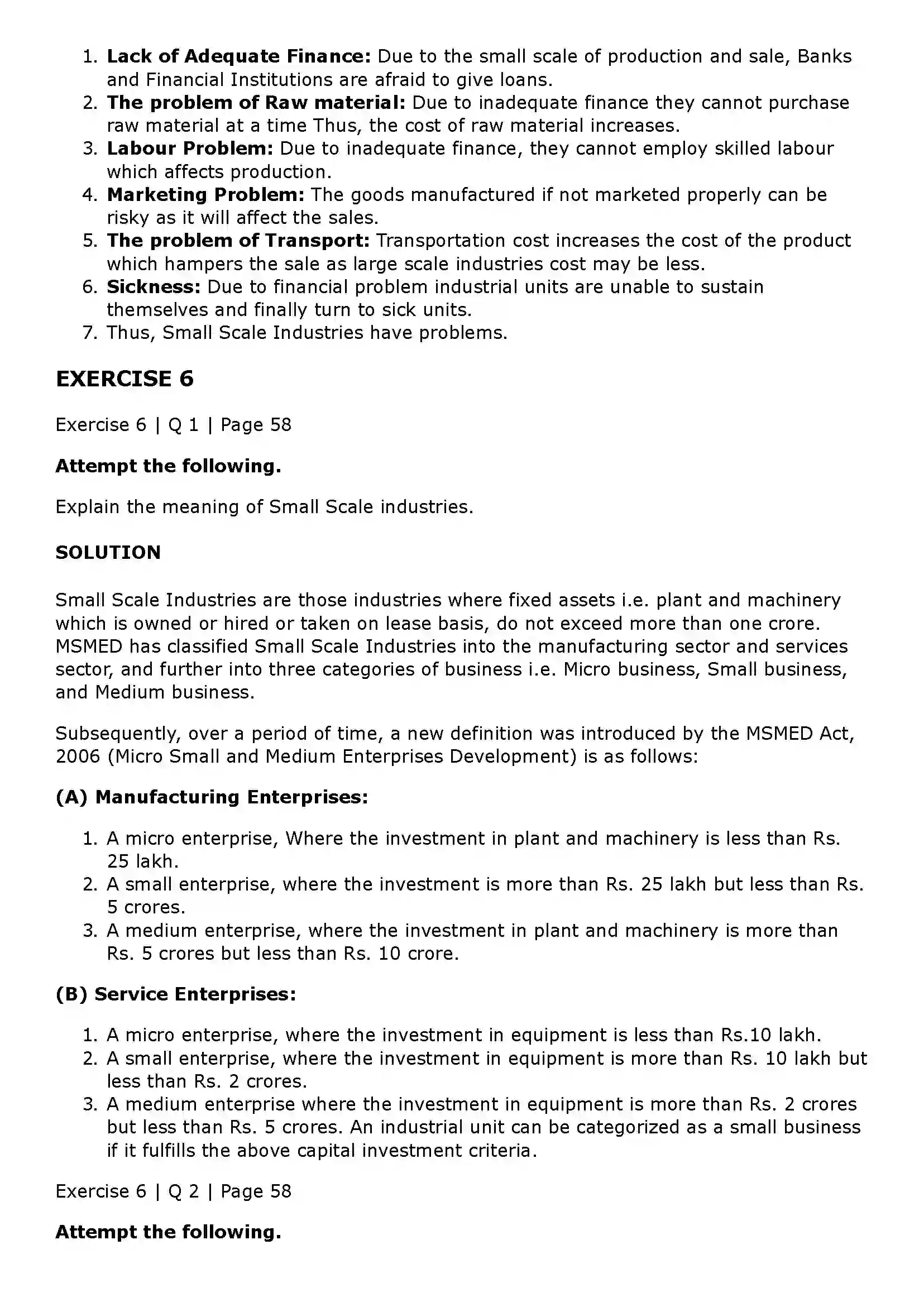 Maharashtra Board Class 11th Organisation of Commerce and Management (OC) Small Scale Industry and Business Solution 16