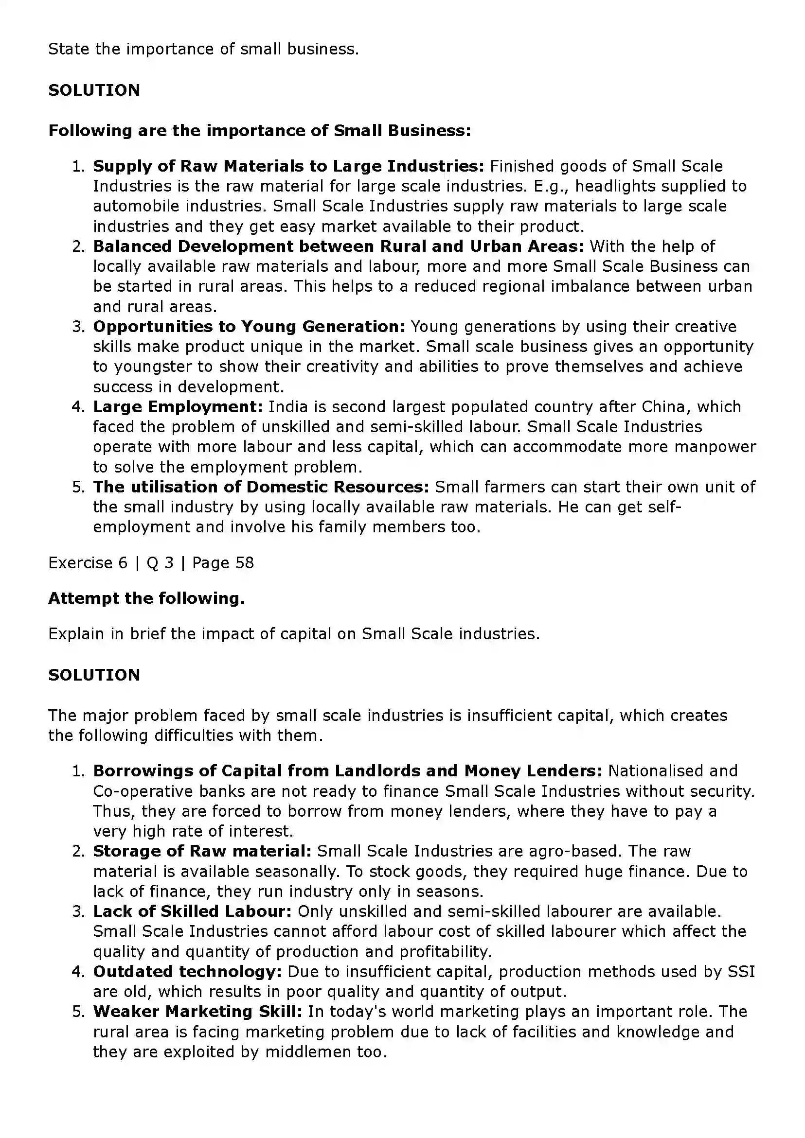 Maharashtra Board Class 11th Organisation of Commerce and Management (OC) Small Scale Industry and Business Solution 17