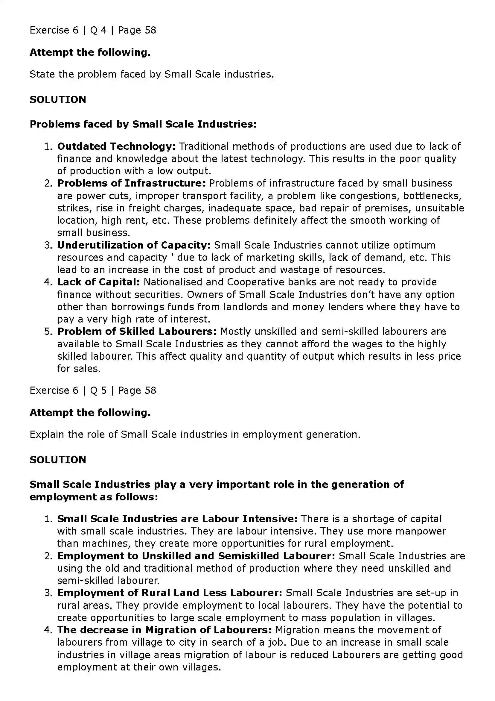 Maharashtra Board Class 11th Organisation of Commerce and Management (OC) Small Scale Industry and Business Solution 18