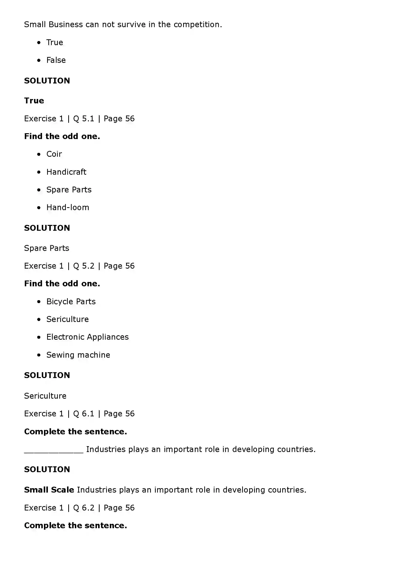 Maharashtra Board Class 11th Organisation of Commerce and Management (OC) Small Scale Industry and Business Solution 5