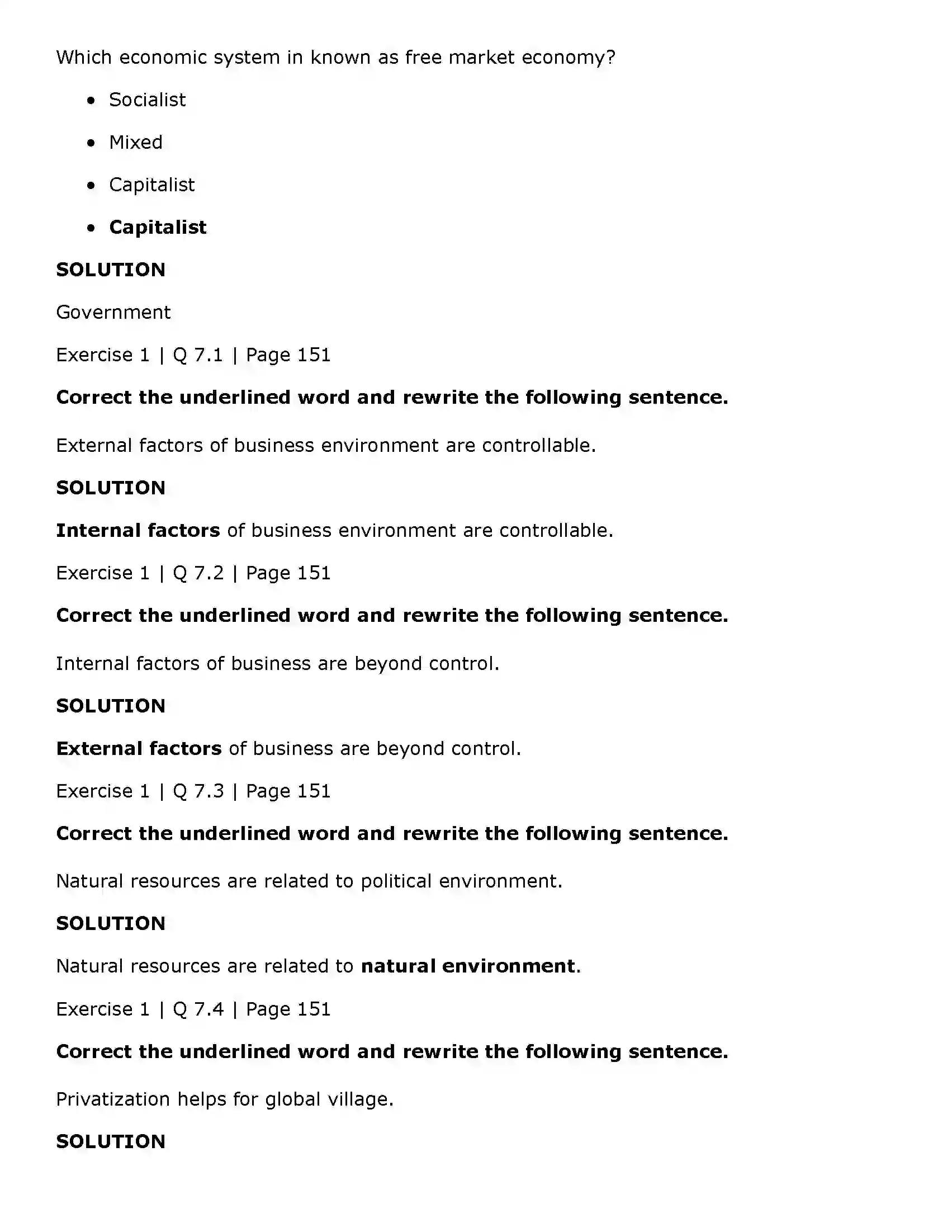 Maharashtra Board Class 11th Organisation of Commerce and Management (OC) Business Enviroment Solution 10