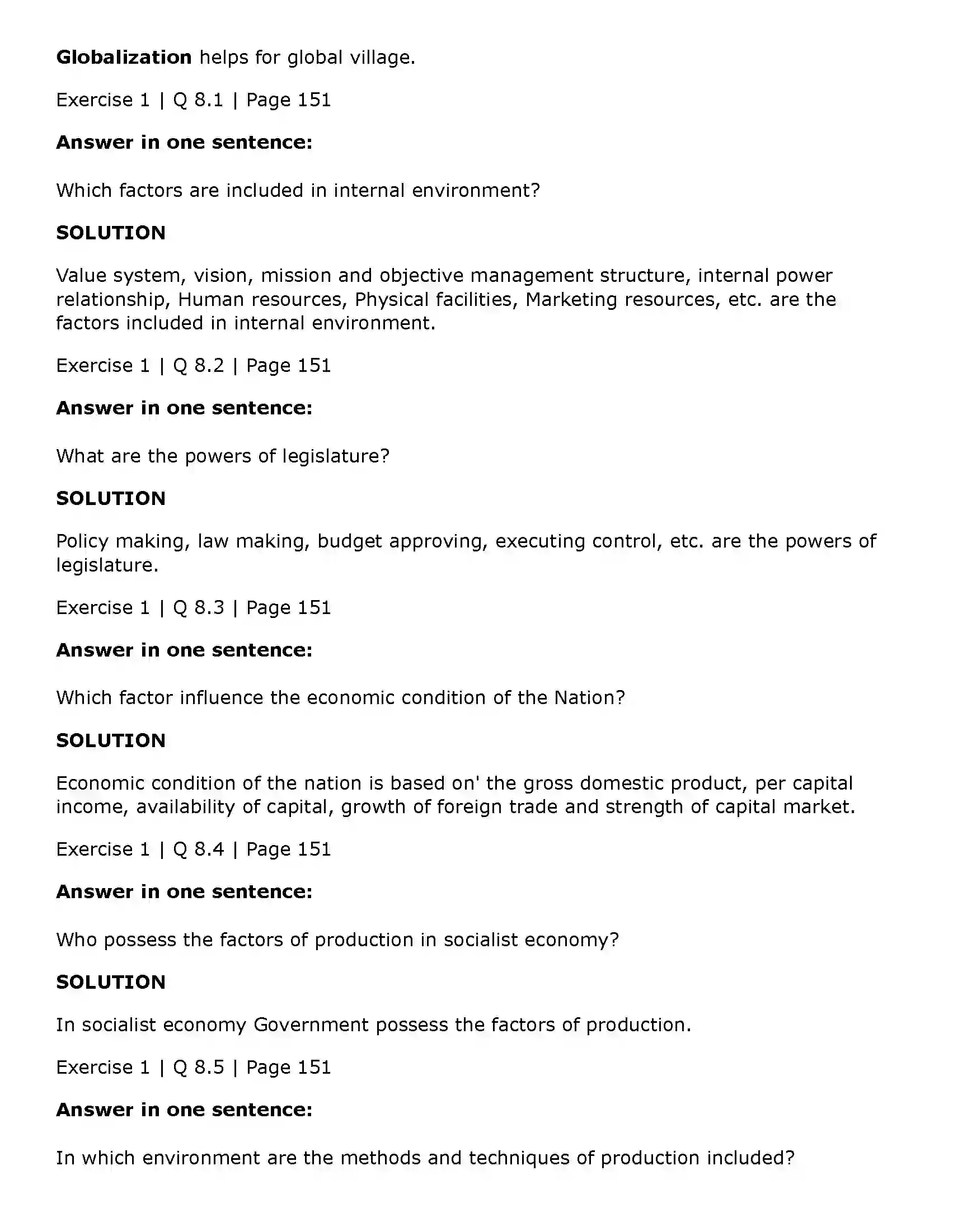 Maharashtra Board Class 11th Organisation of Commerce and Management (OC) Business Enviroment Solution 11