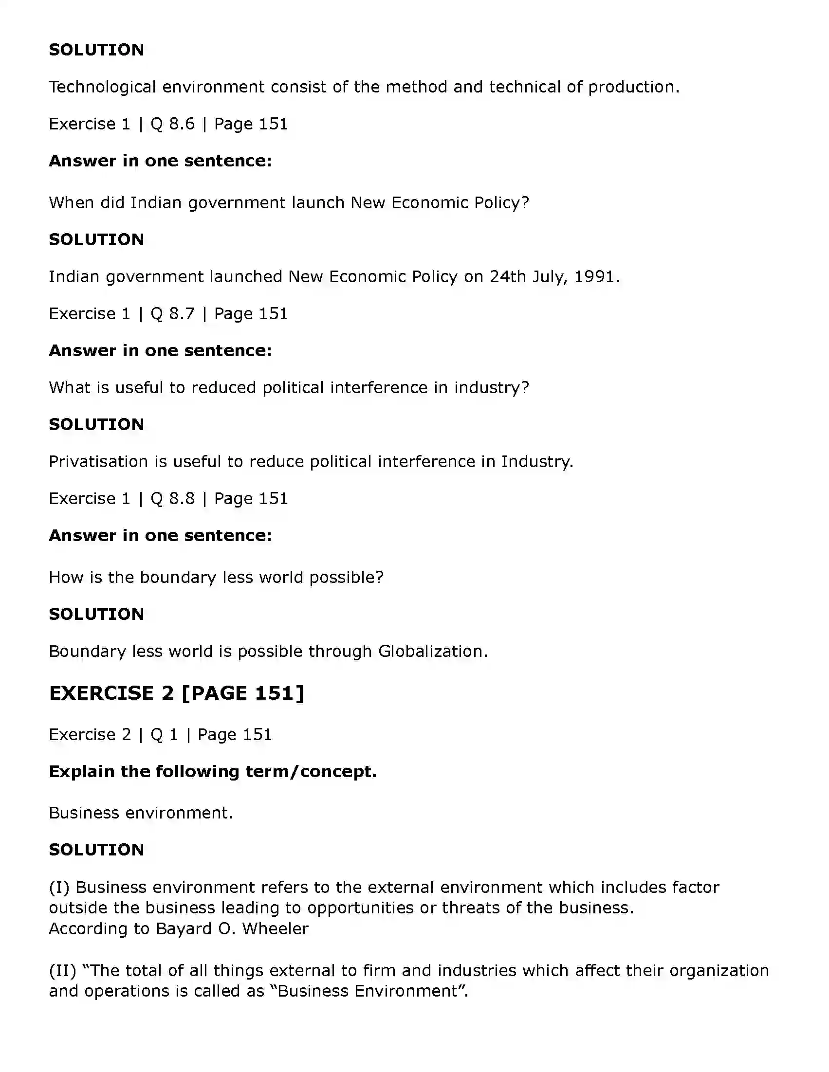 Maharashtra Board Class 11th Organisation of Commerce and Management (OC) Business Enviroment Solution 12