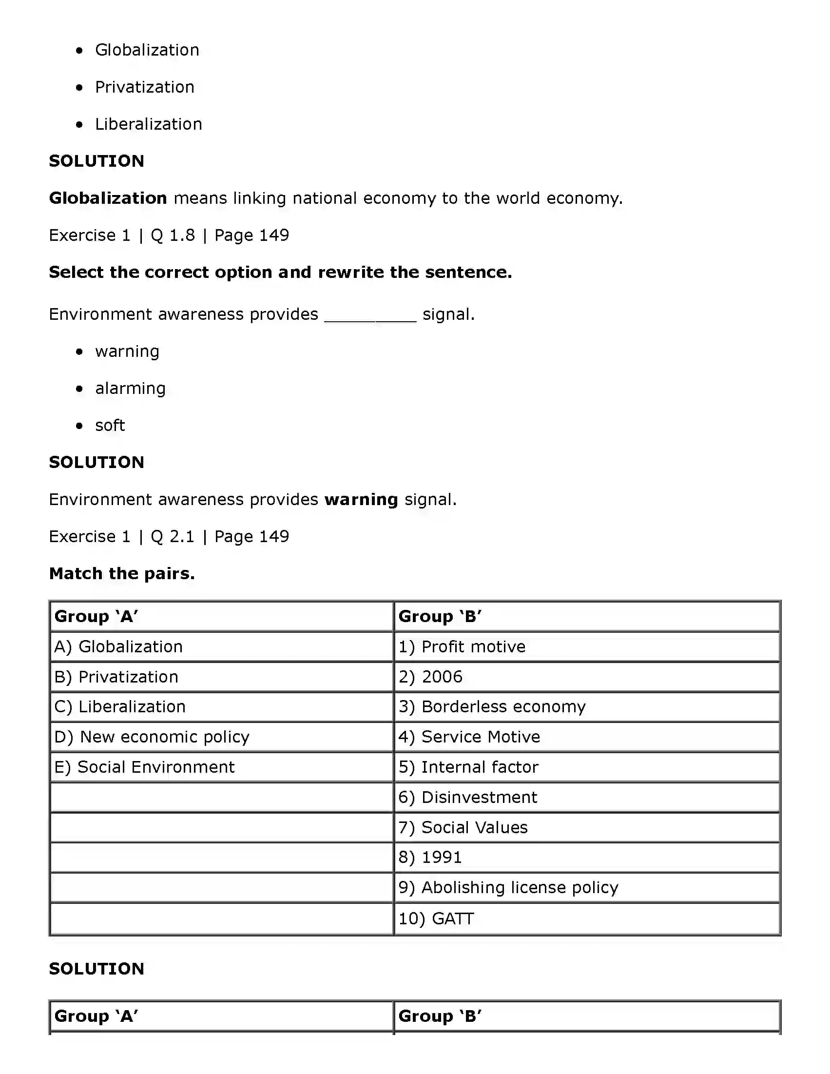 Maharashtra Board Class 11th Organisation of Commerce and Management (OC) Business Enviroment Solution 3