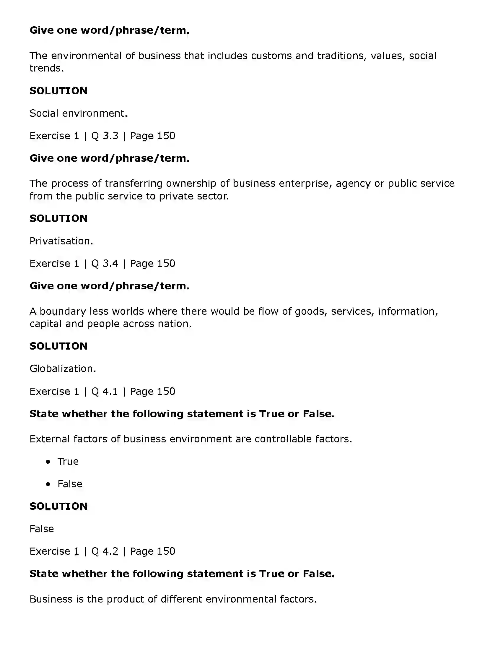 Maharashtra Board Class 11th Organisation of Commerce and Management (OC) Business Enviroment Solution 5