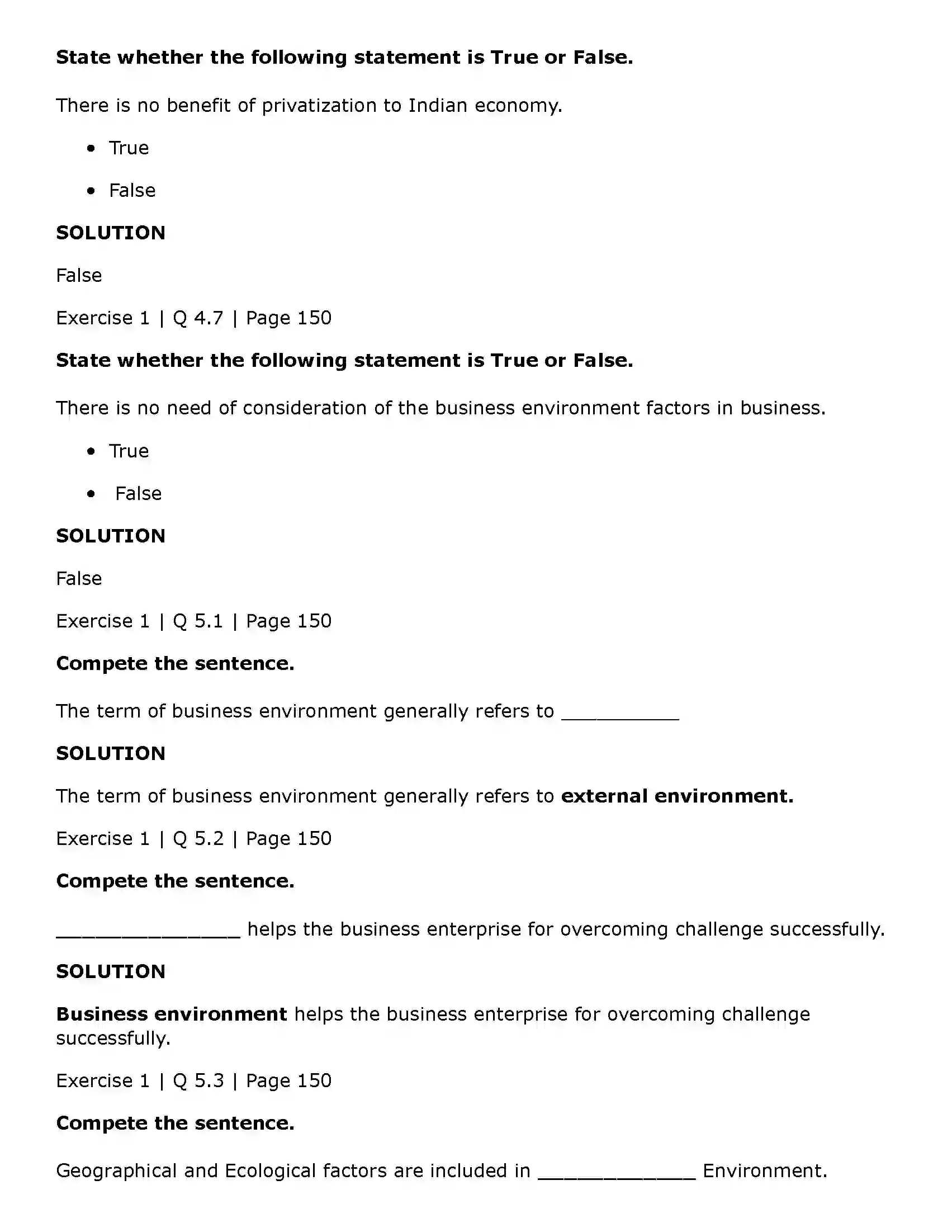 Maharashtra Board Class 11th Organisation of Commerce and Management (OC) Business Enviroment Solution 7