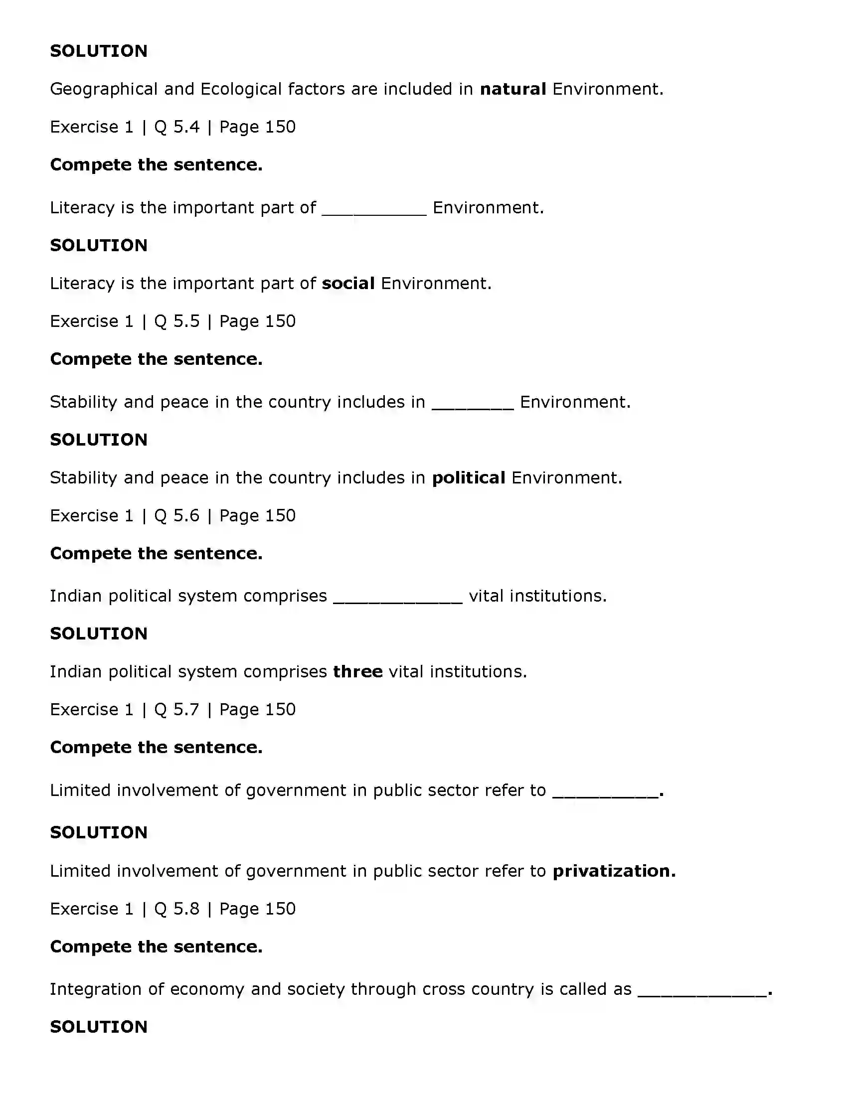 Maharashtra Board Class 11th Organisation of Commerce and Management (OC) Business Enviroment Solution 8