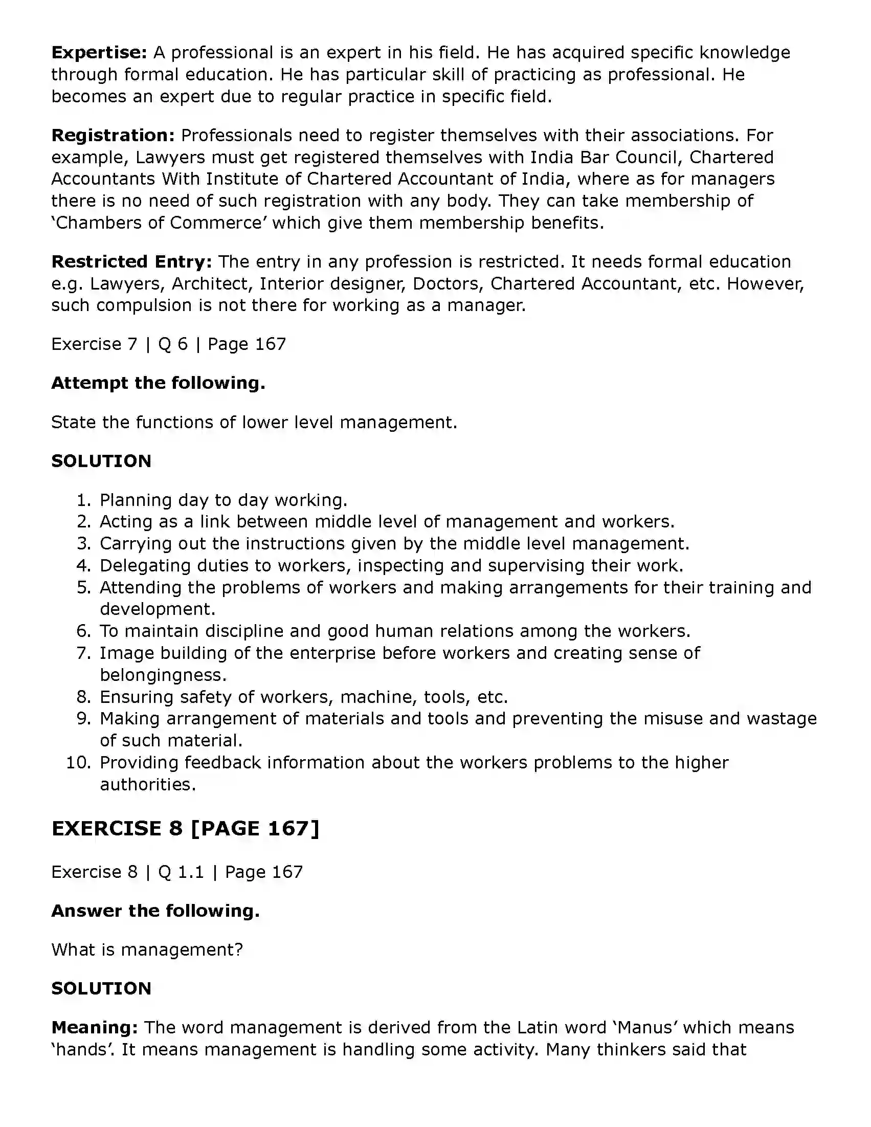 Maharashtra Board Class 11th Organisation of Commerce and Management (OC) Introduction to Management Solution 32