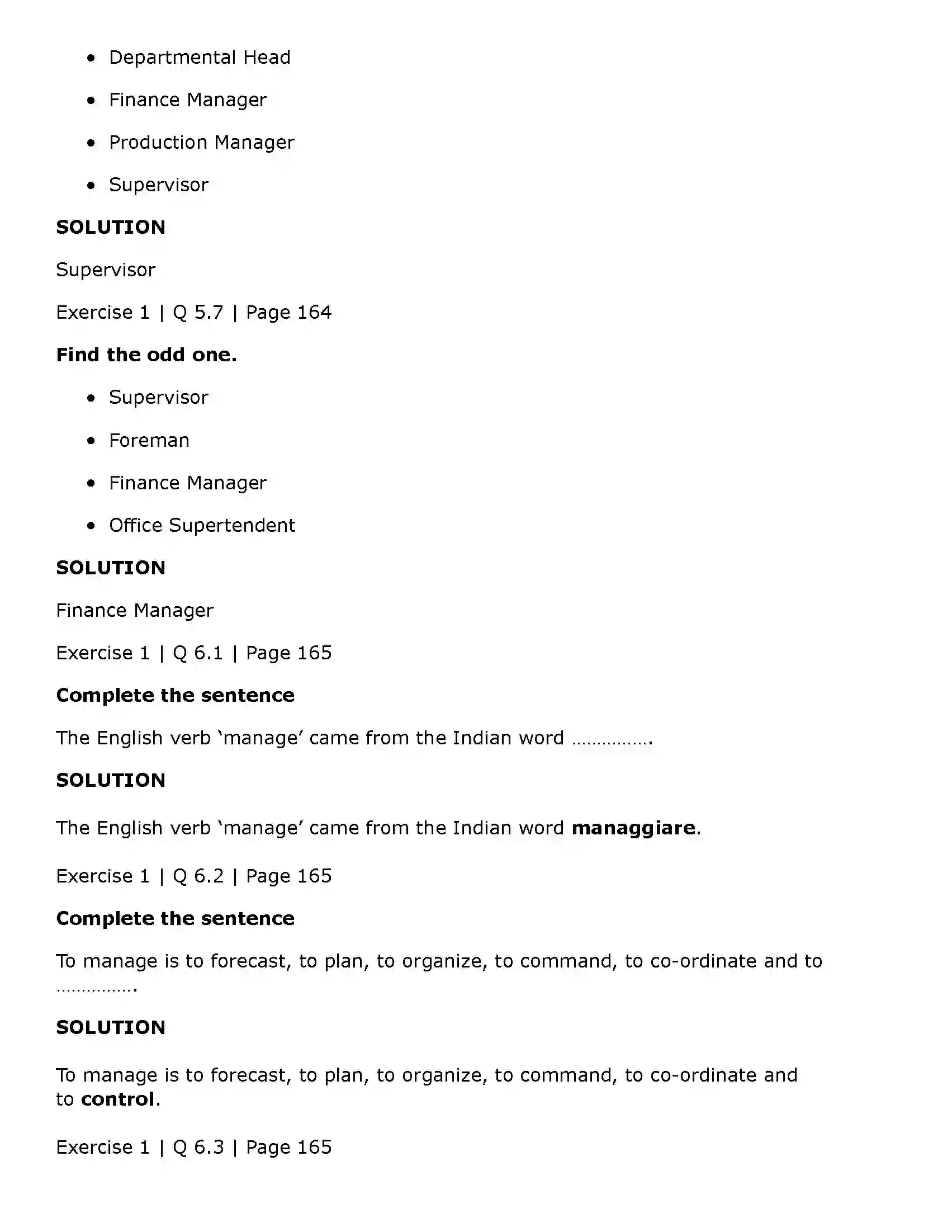 Maharashtra Board Class 11th Organisation of Commerce and Management (OC) Introduction to Management Solution 8