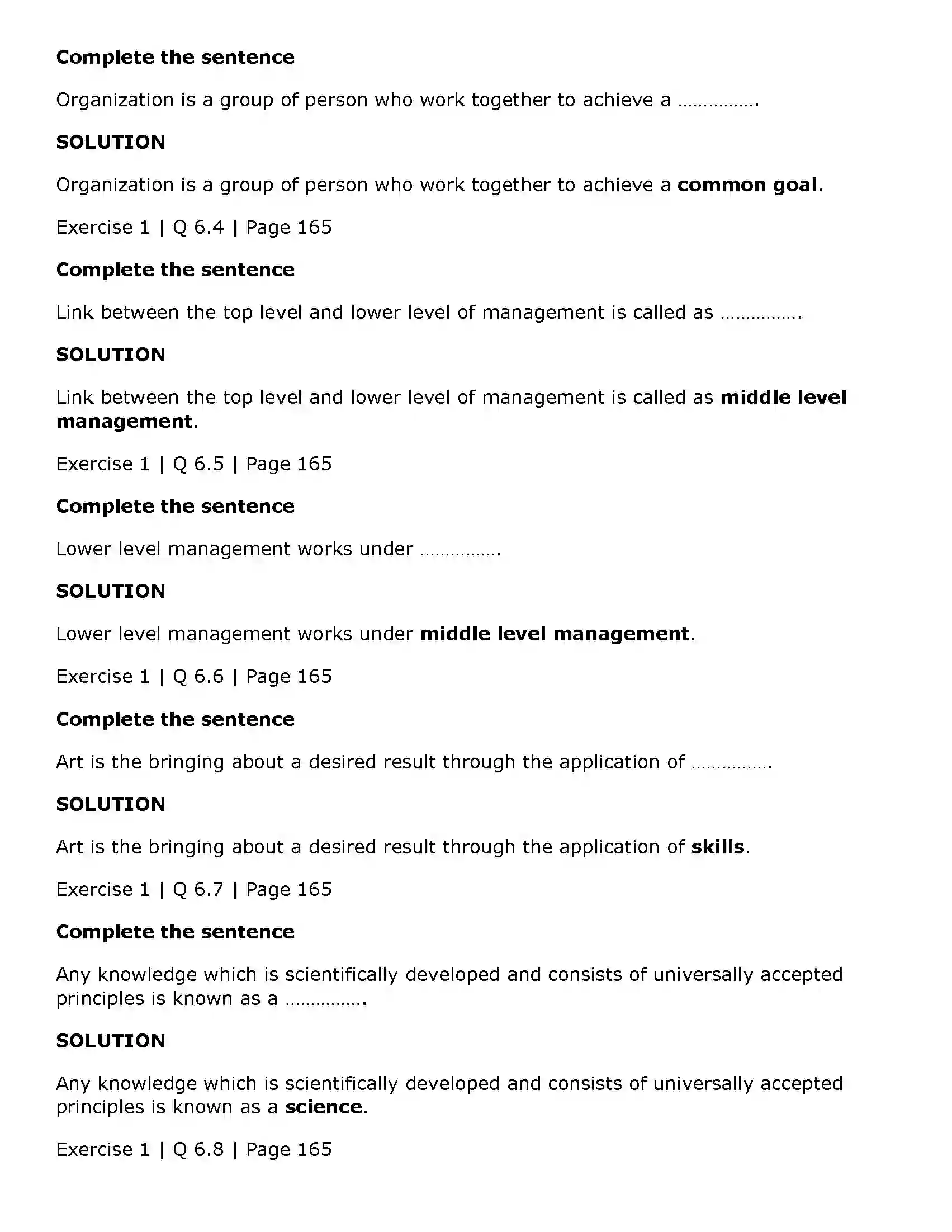 Maharashtra Board Class 11th Organisation of Commerce and Management (OC) Introduction to Management Solution 9