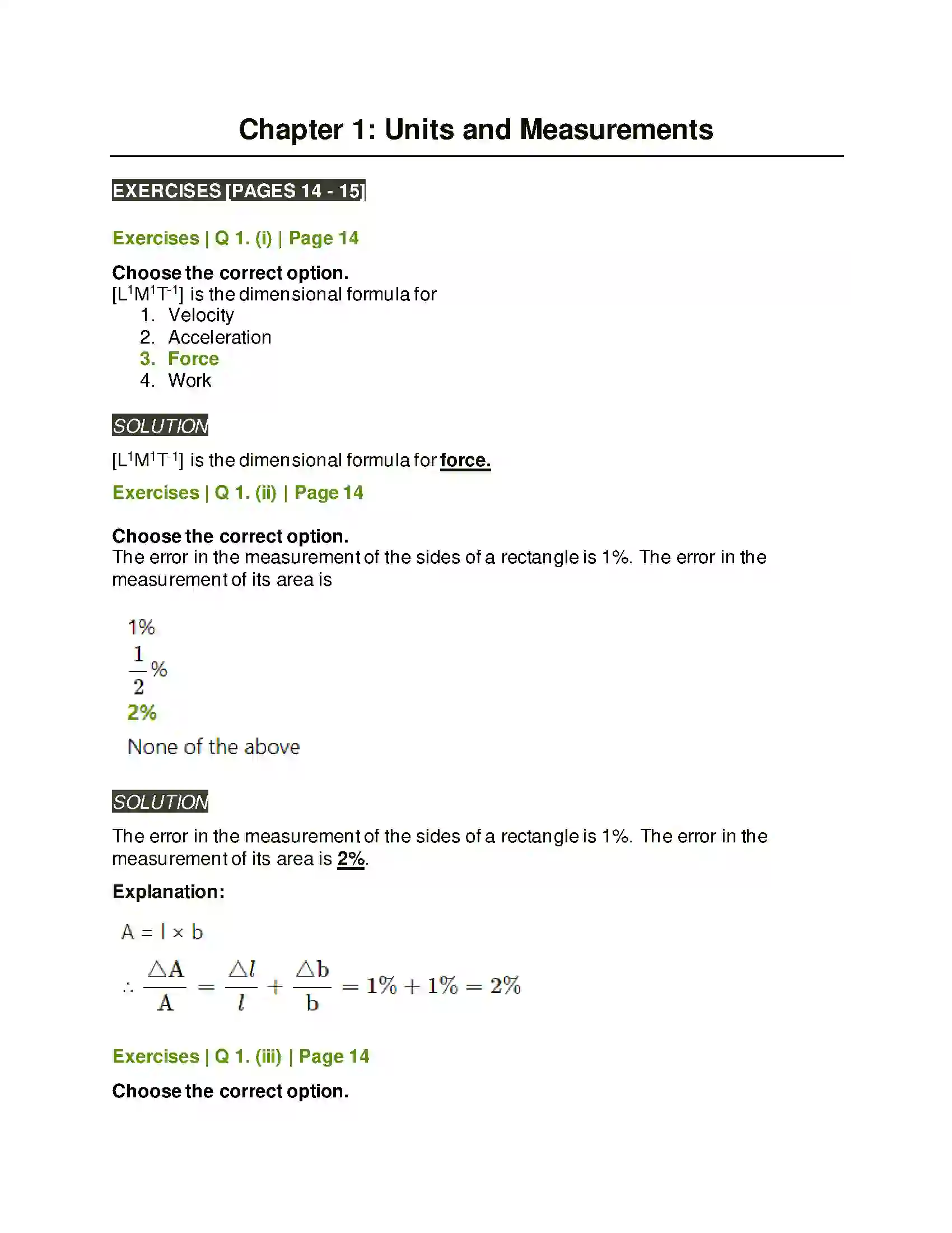 Maharashtra Board Class 11th Physics Units and Measurements Solution 1