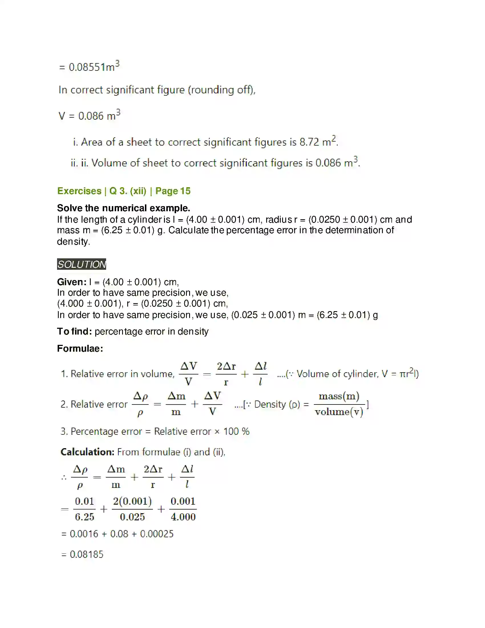 Maharashtra Board Class 11th Physics Units and Measurements Solution 18
